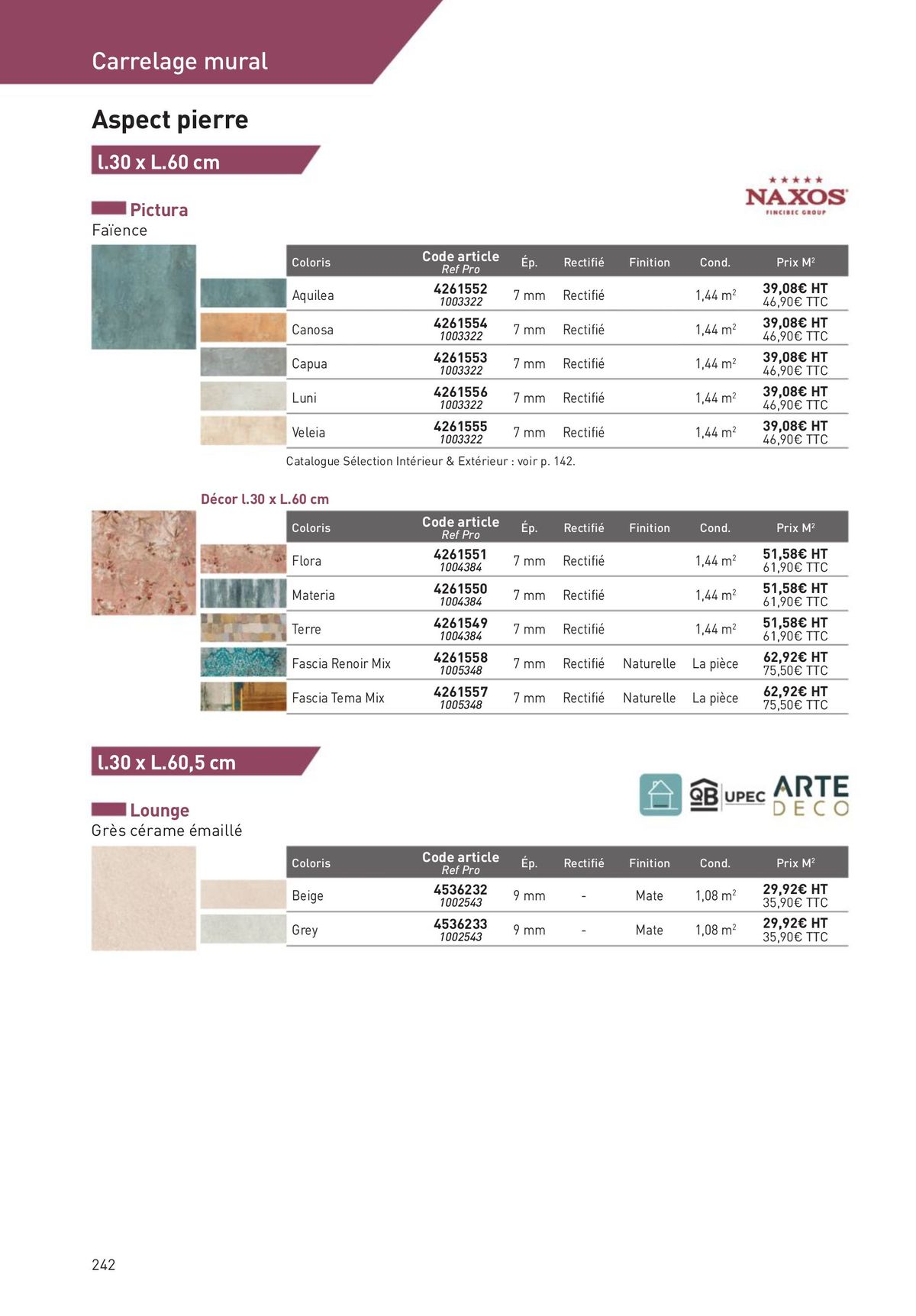 Catalogue Revêtements Habitat et Tertiaire, page 00242