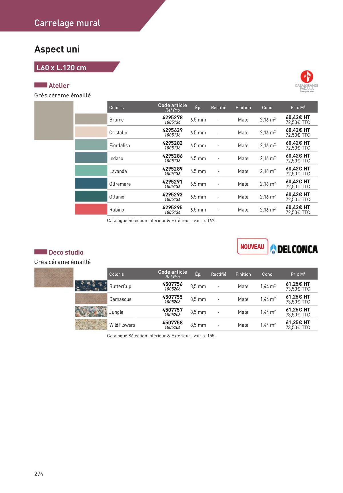 Catalogue Revêtements Habitat et Tertiaire, page 00274