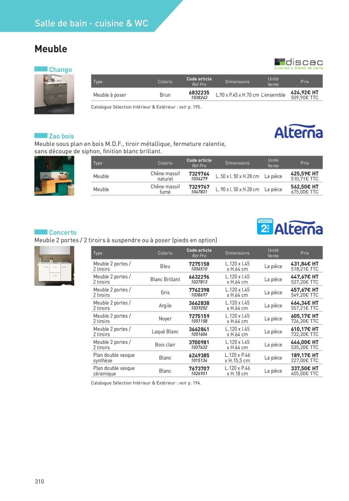 Catalogue Revêtements Habitat et Tertiaire, page 00310