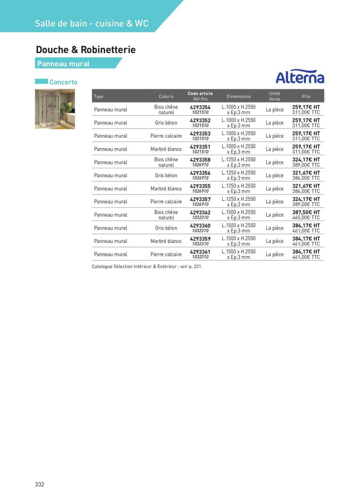 Catalogue Revêtements Habitat et Tertiaire, page 00332