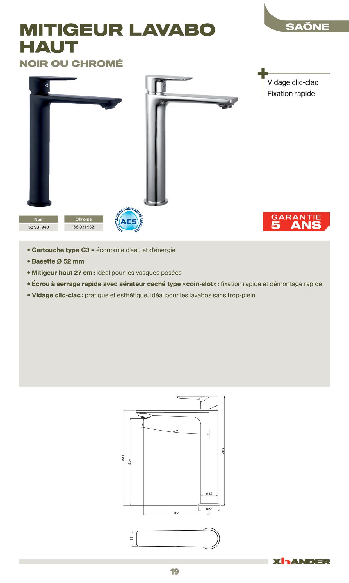 Catalogue La sélection robinetterie & sanitaire Confluence, page 00019