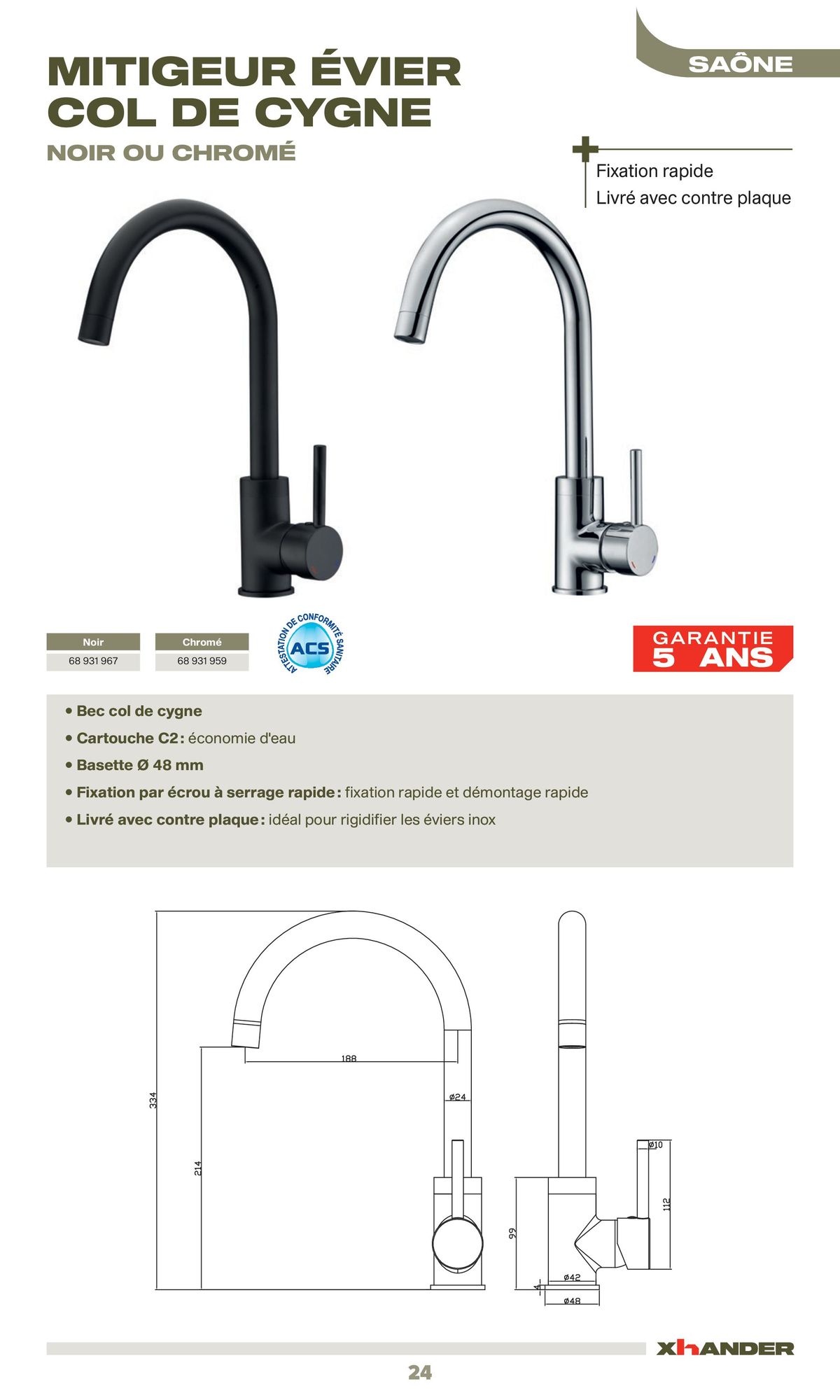 Catalogue La sélection robinetterie & sanitaire Confluence, page 00024