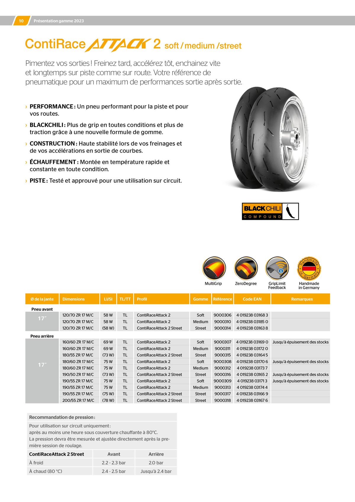 Catalogue CONTINENTAL : Barème de facturation 2023, page 00010