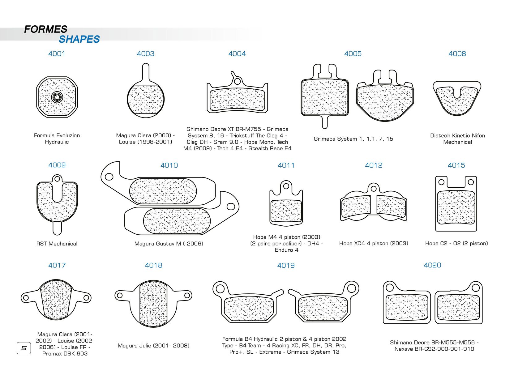 Catalogue CL BRAKES Plaquettes de frein vélo 2023, page 00006