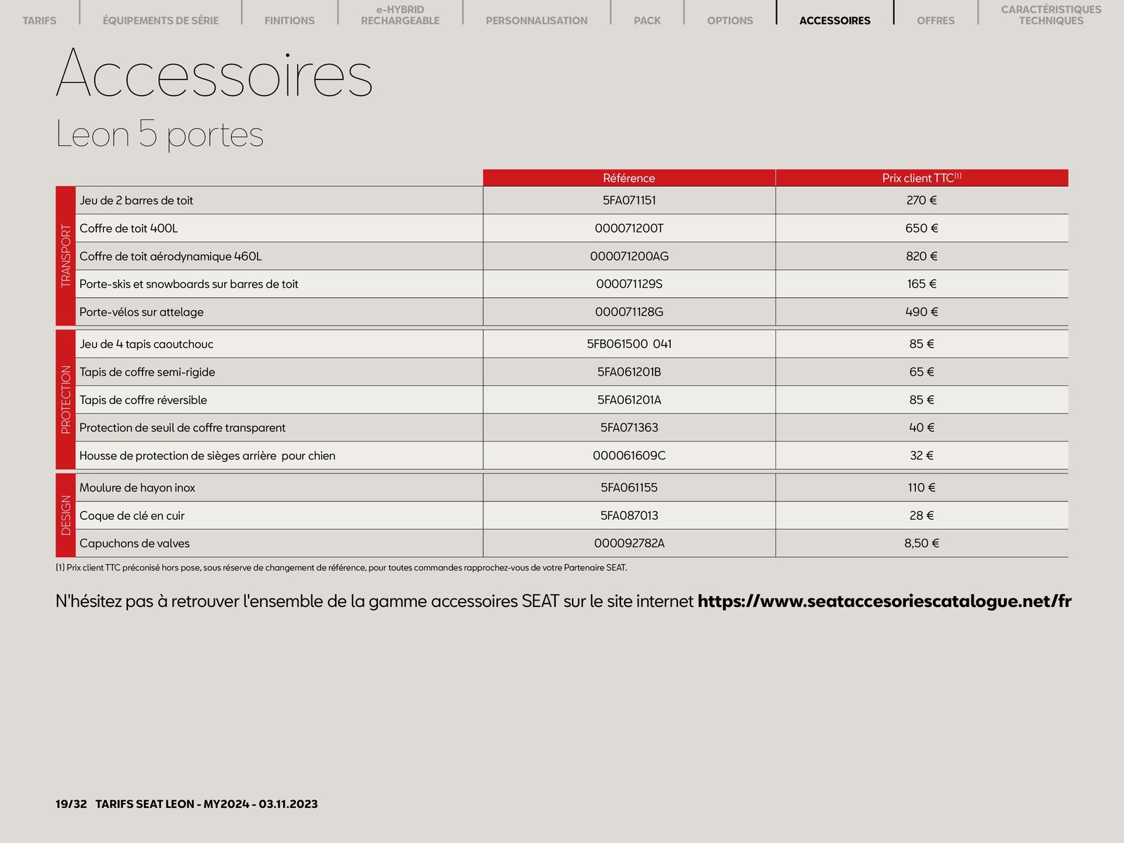 Catalogue SEAT Leon 5 portes-, page 00019