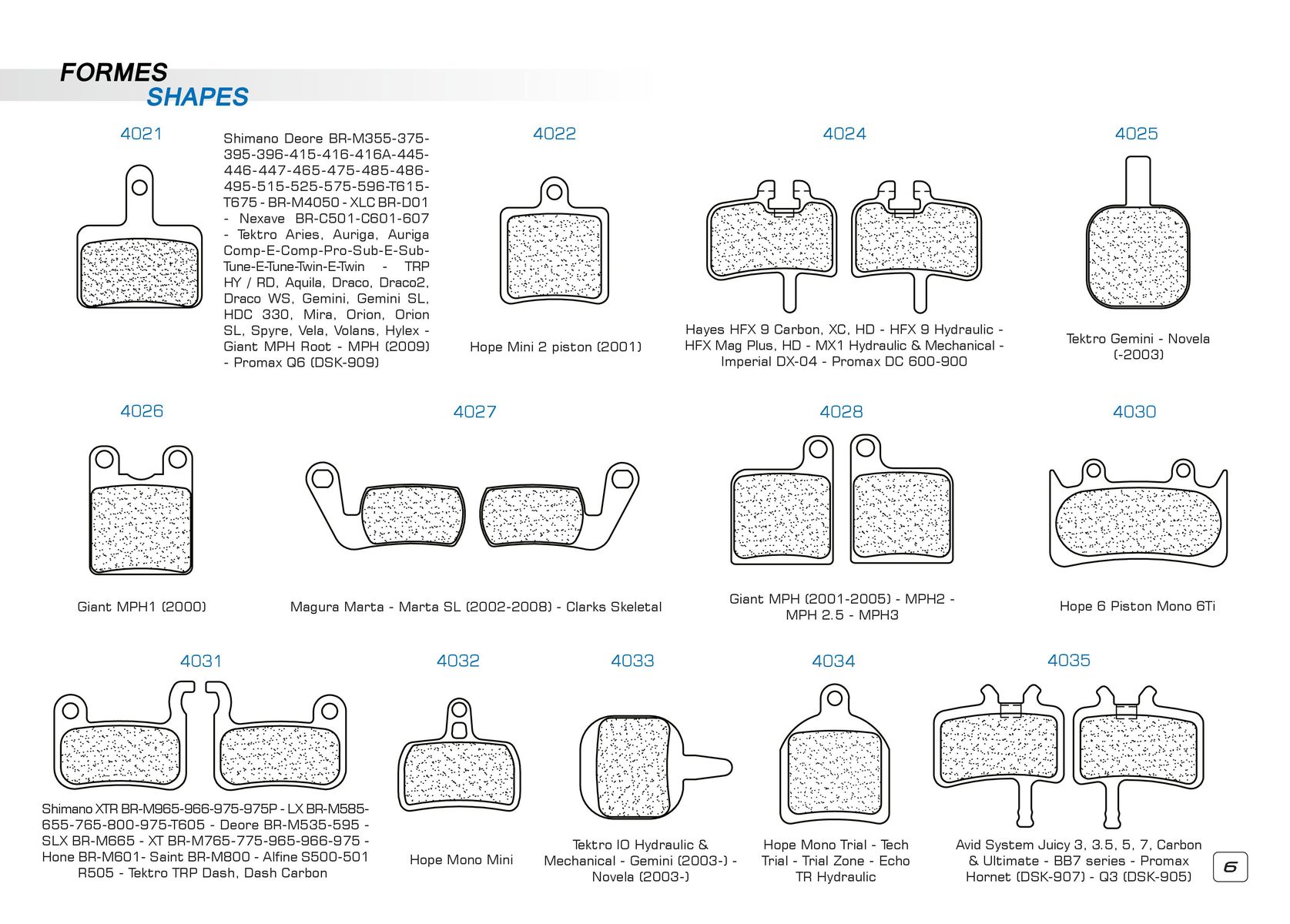 Catalogue CL BRAKES Plaquettes de frein vélo 2023, page 00007