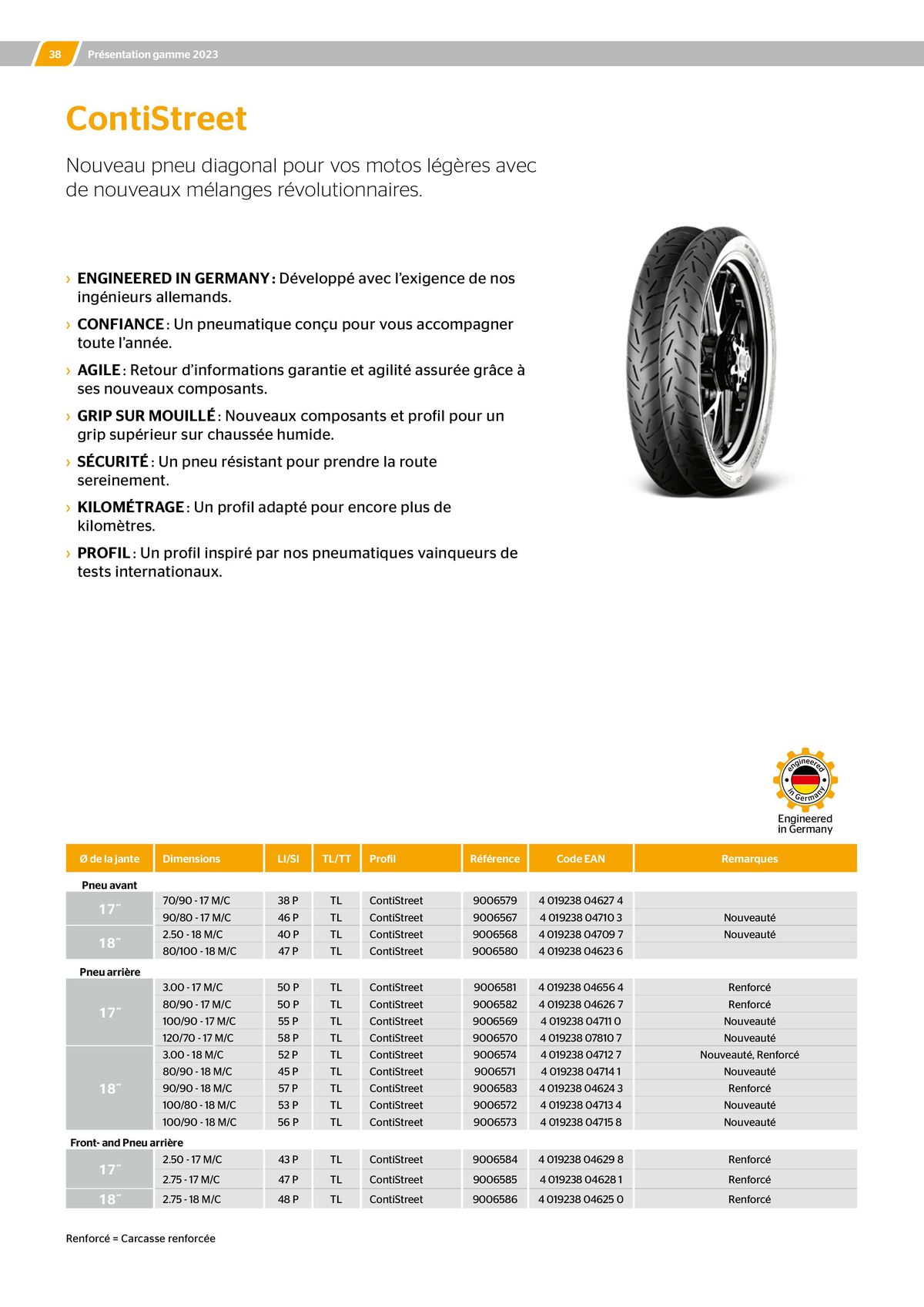 Catalogue CONTINENTAL : Barème de facturation 2023, page 00038