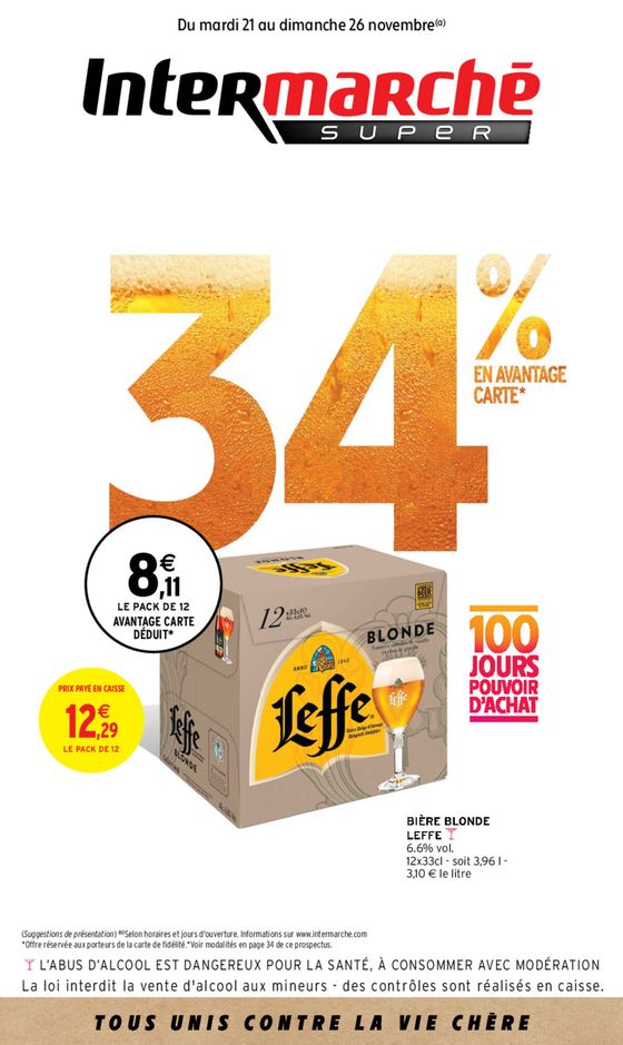 34% EN AVANTAGE CARTE*