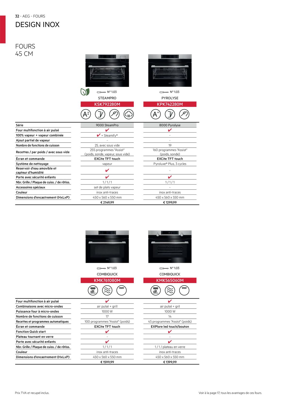 Catalogue APPAREILS ENCASTRABLES (CUISINISTES ), page 00032