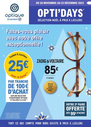 Promos de Santé et Opticiens à Lyon | Opti'Days Noël sur E.Leclerc | 28/11/2023 - 23/12/2023