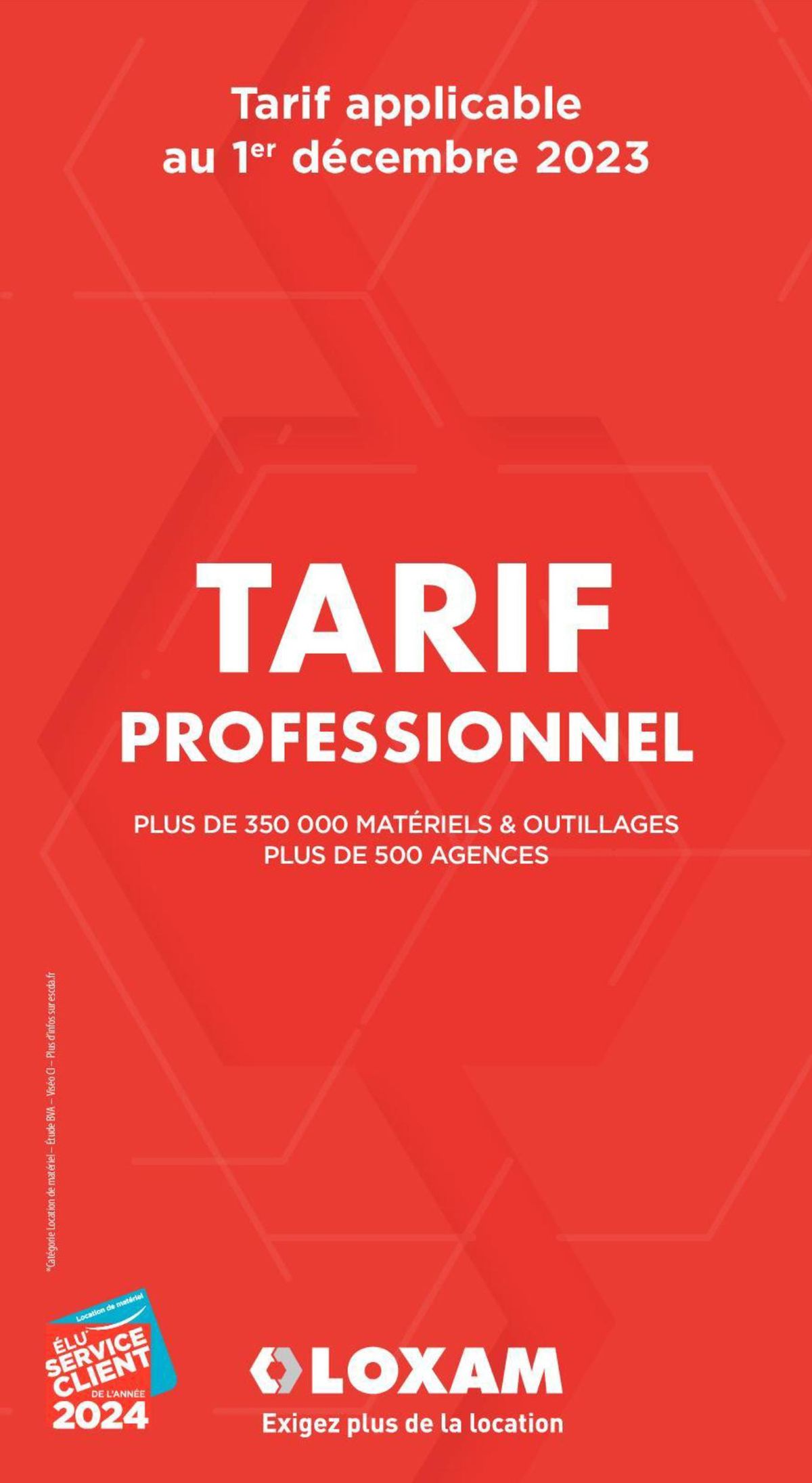 Catalogue Loxam Tarifs professionnels, page 00001