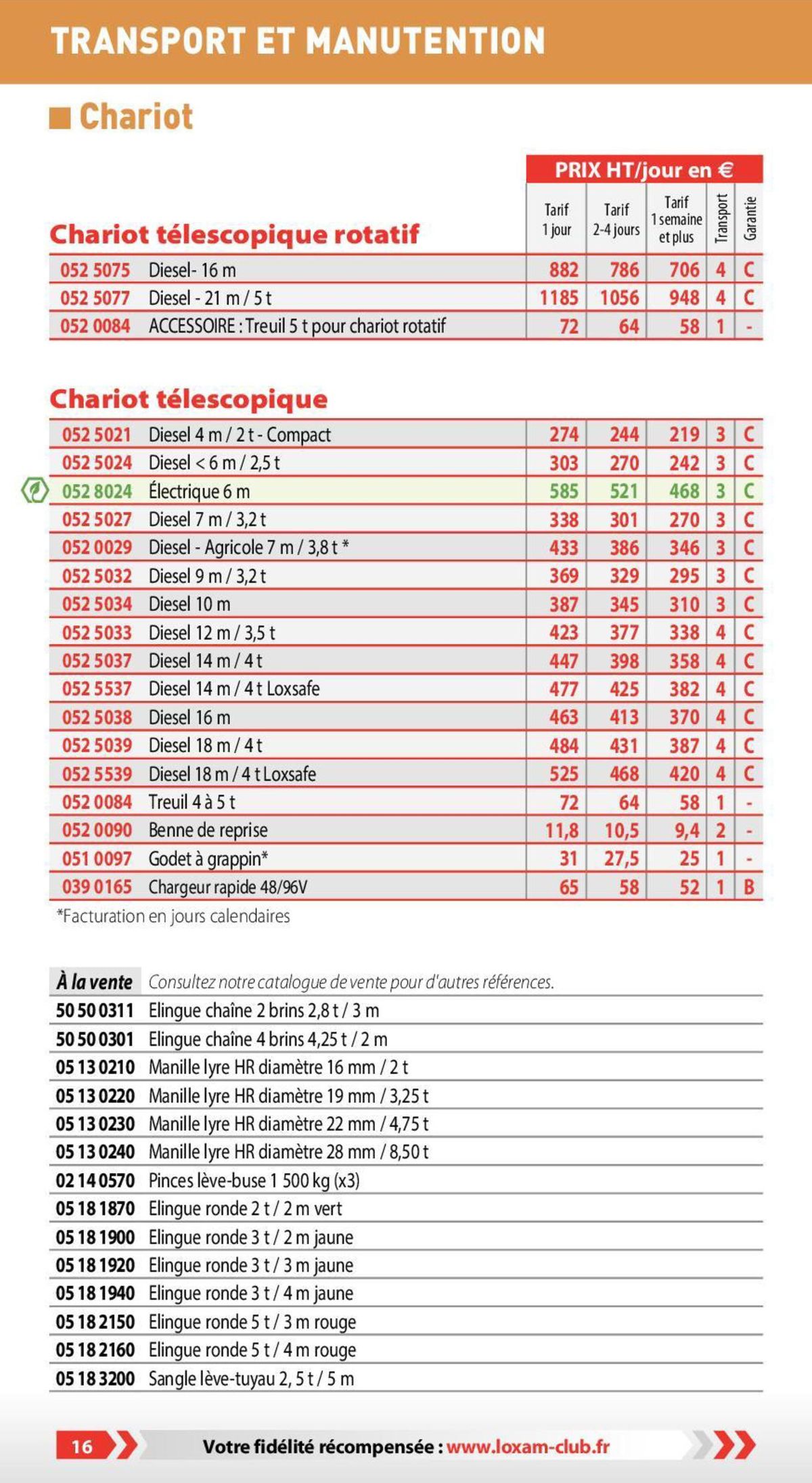 Catalogue Loxam Tarifs professionnels, page 00009