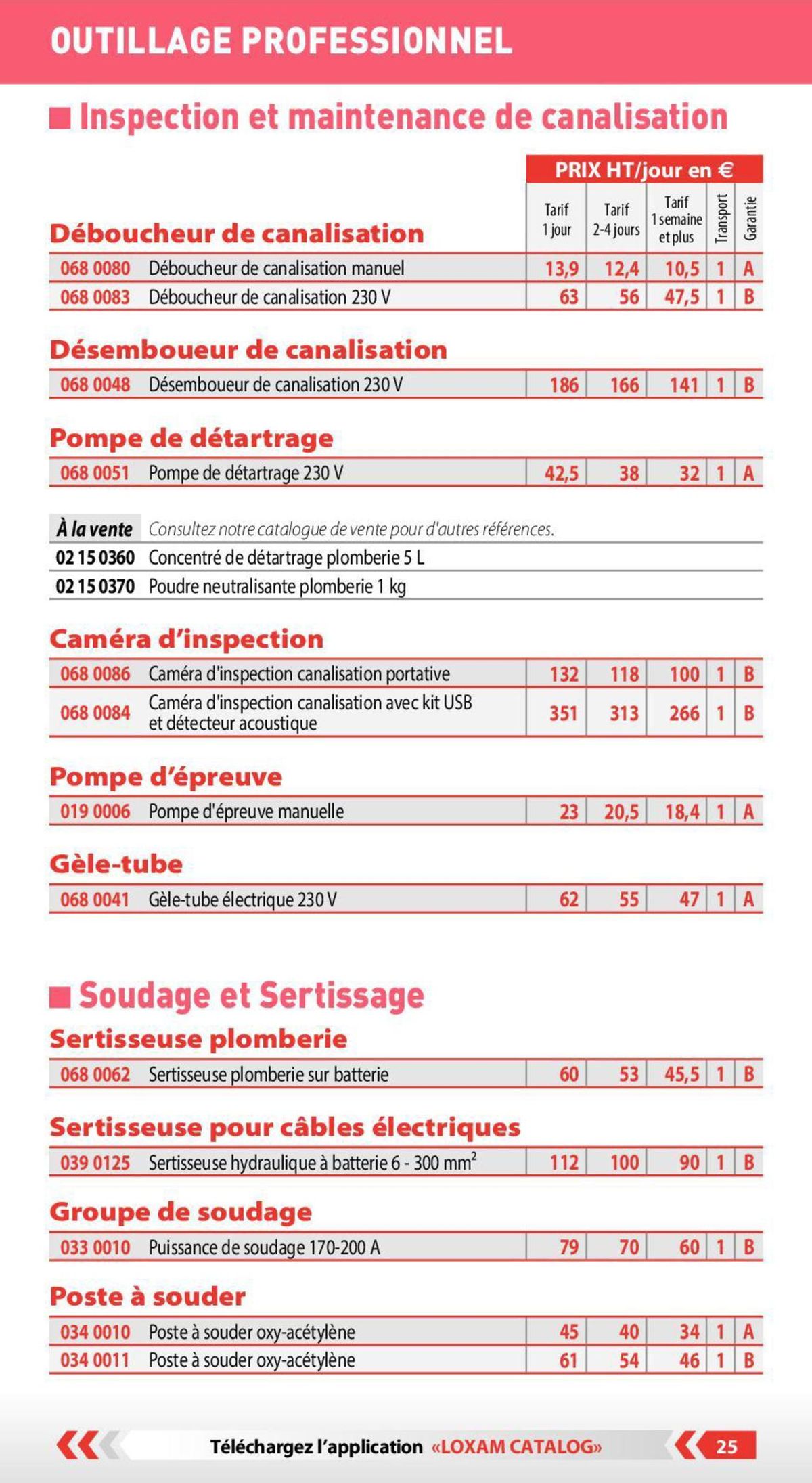 Catalogue Loxam Tarifs professionnels, page 00019