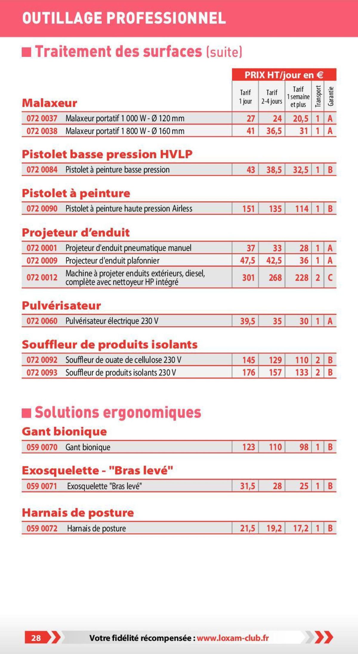 Catalogue Loxam Tarifs professionnels, page 00022