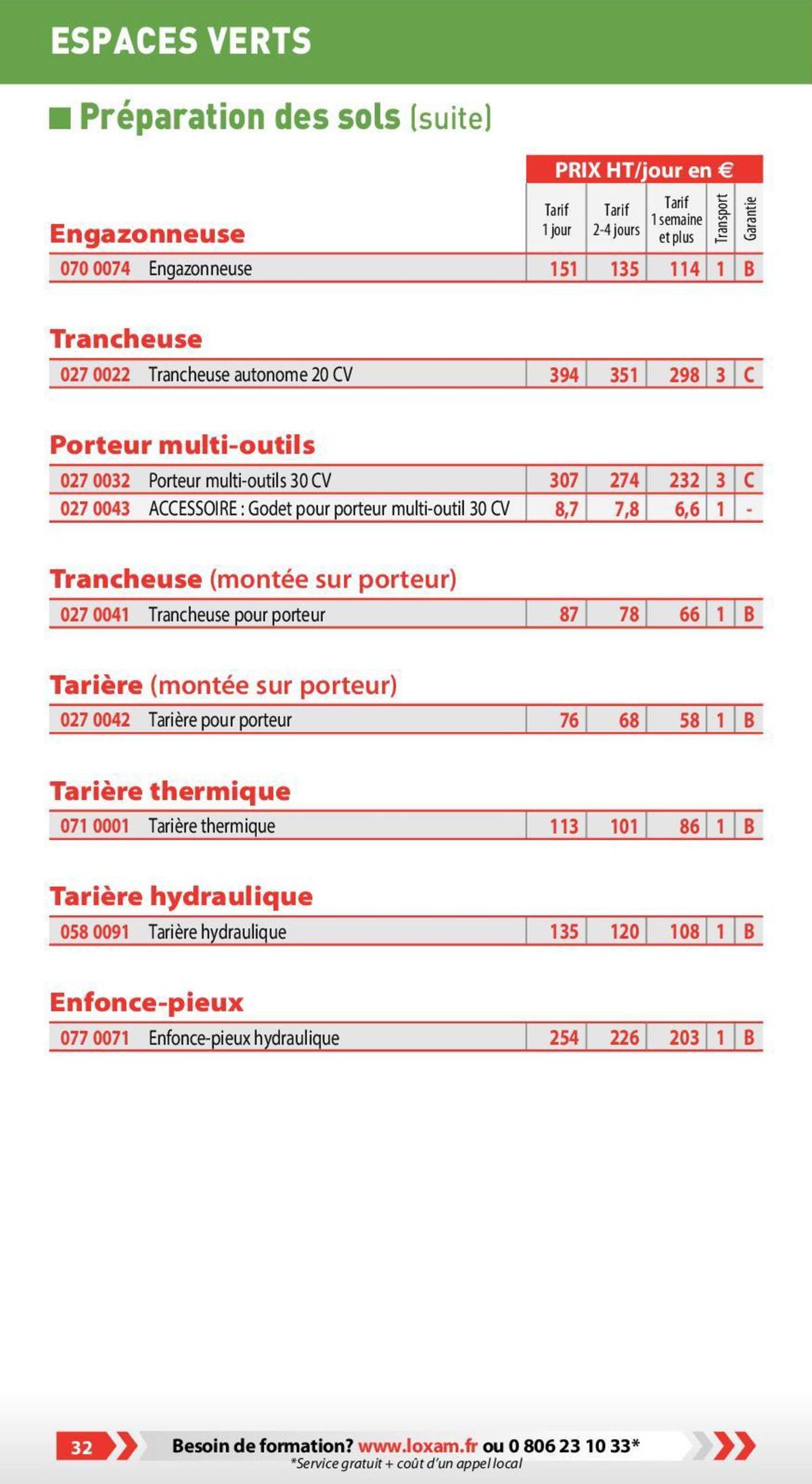 Catalogue Loxam Tarifs professionnels, page 00027