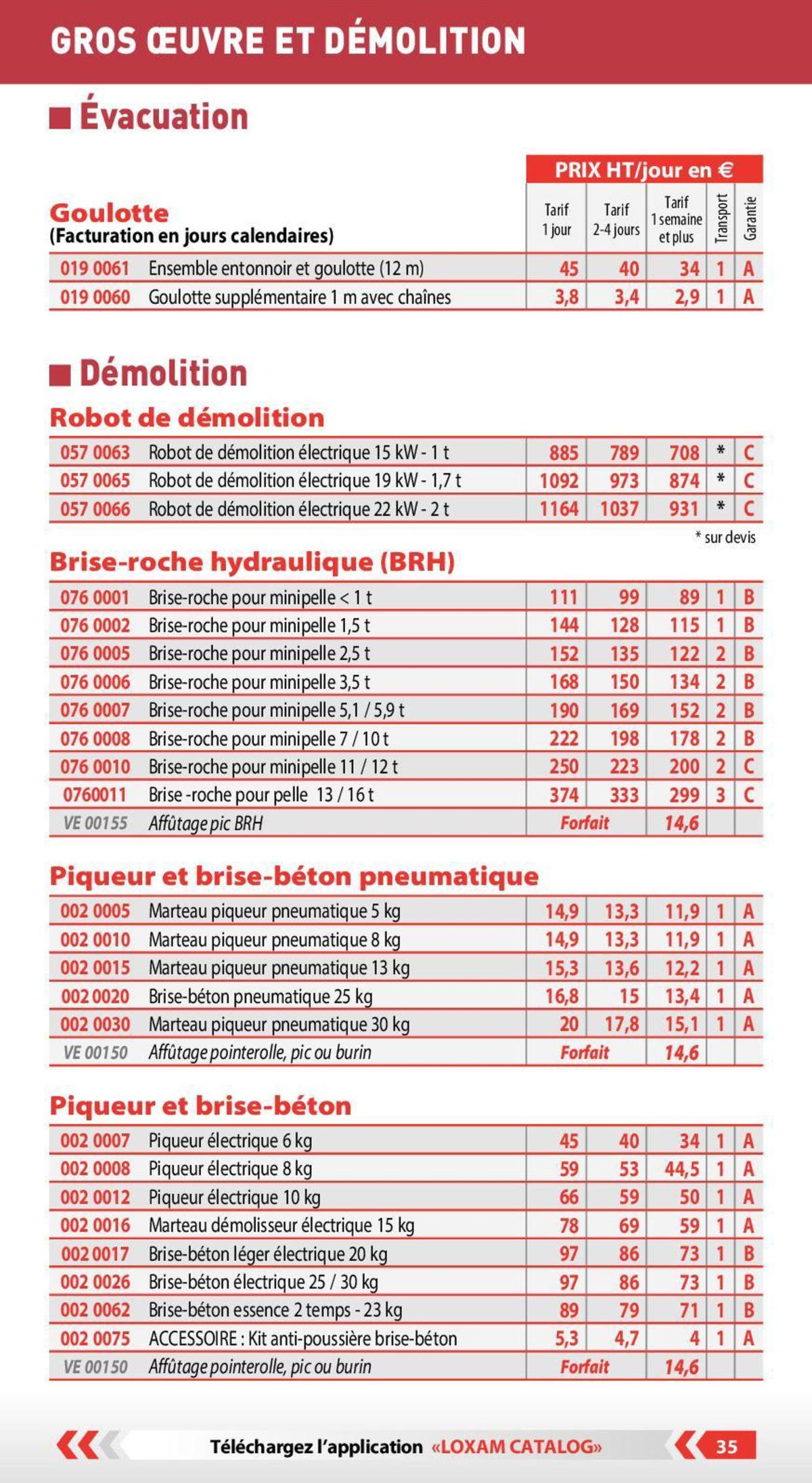 Catalogue Loxam Tarifs professionnels, page 00030