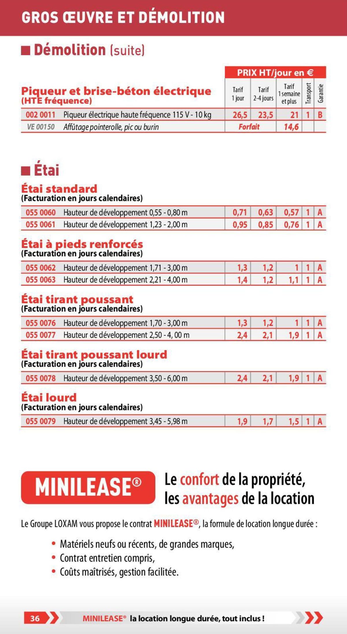 Catalogue Loxam Tarifs professionnels, page 00031