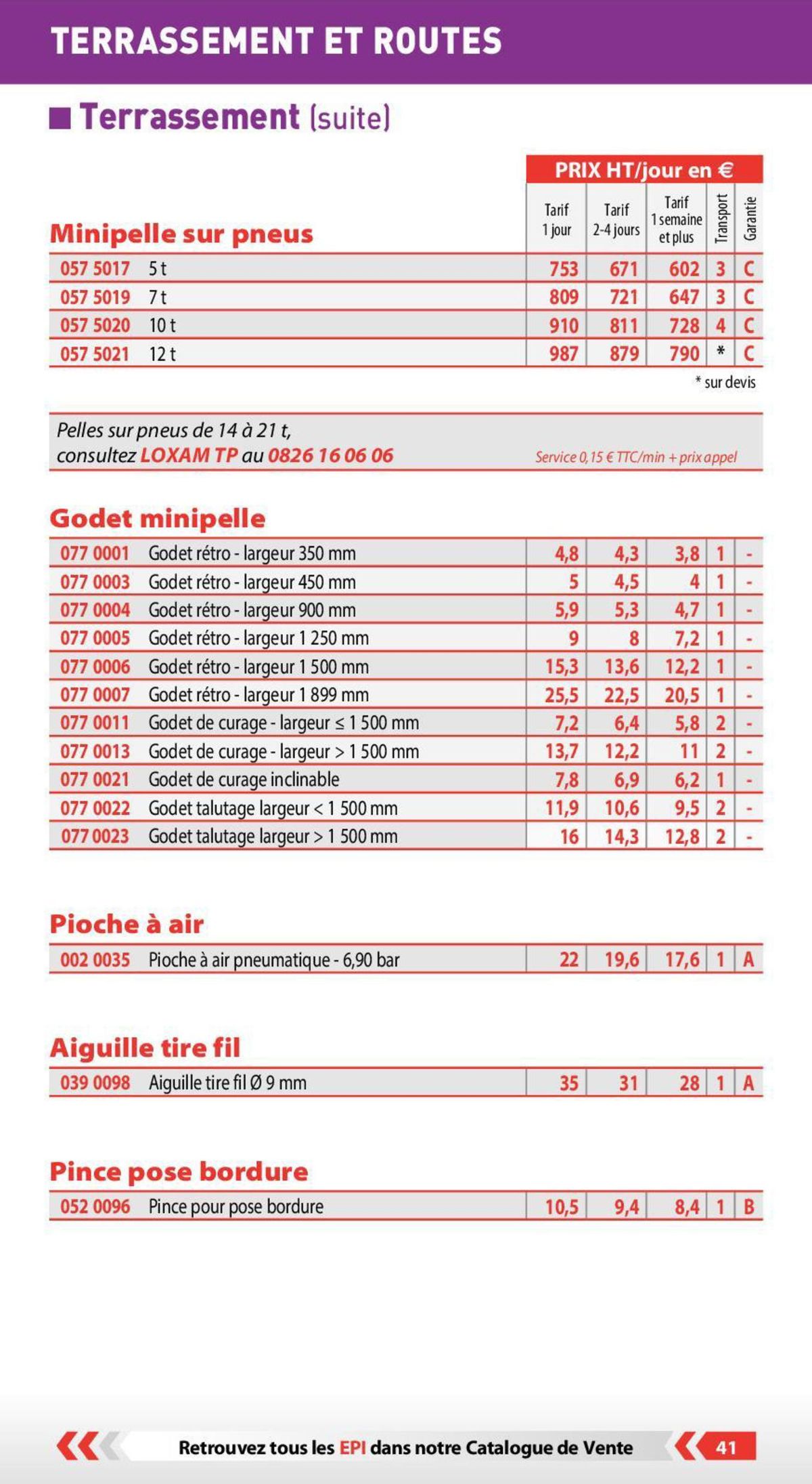 Catalogue Loxam Tarifs professionnels, page 00038