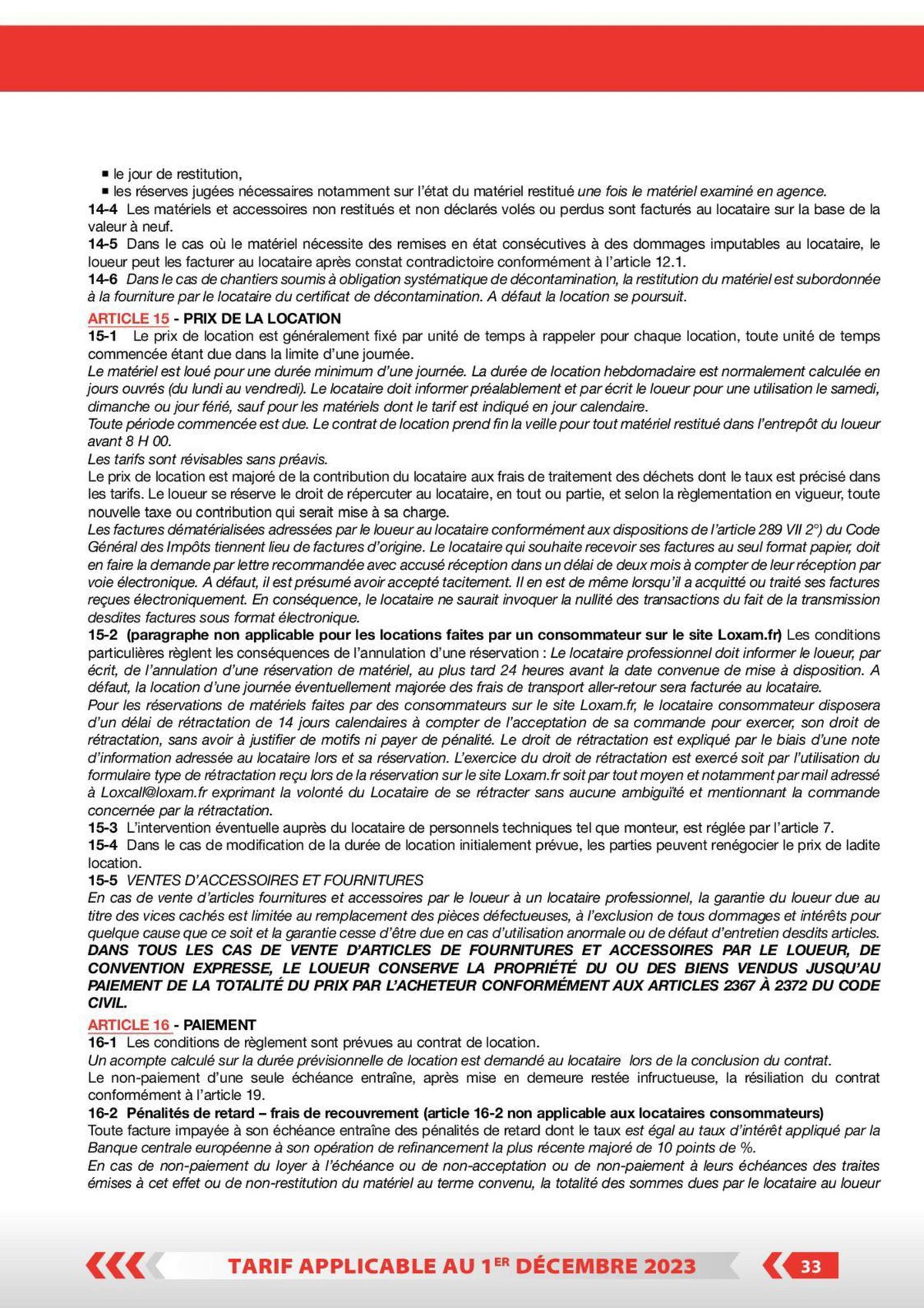 Catalogue Loxam Tarifs particuliers, page 00028