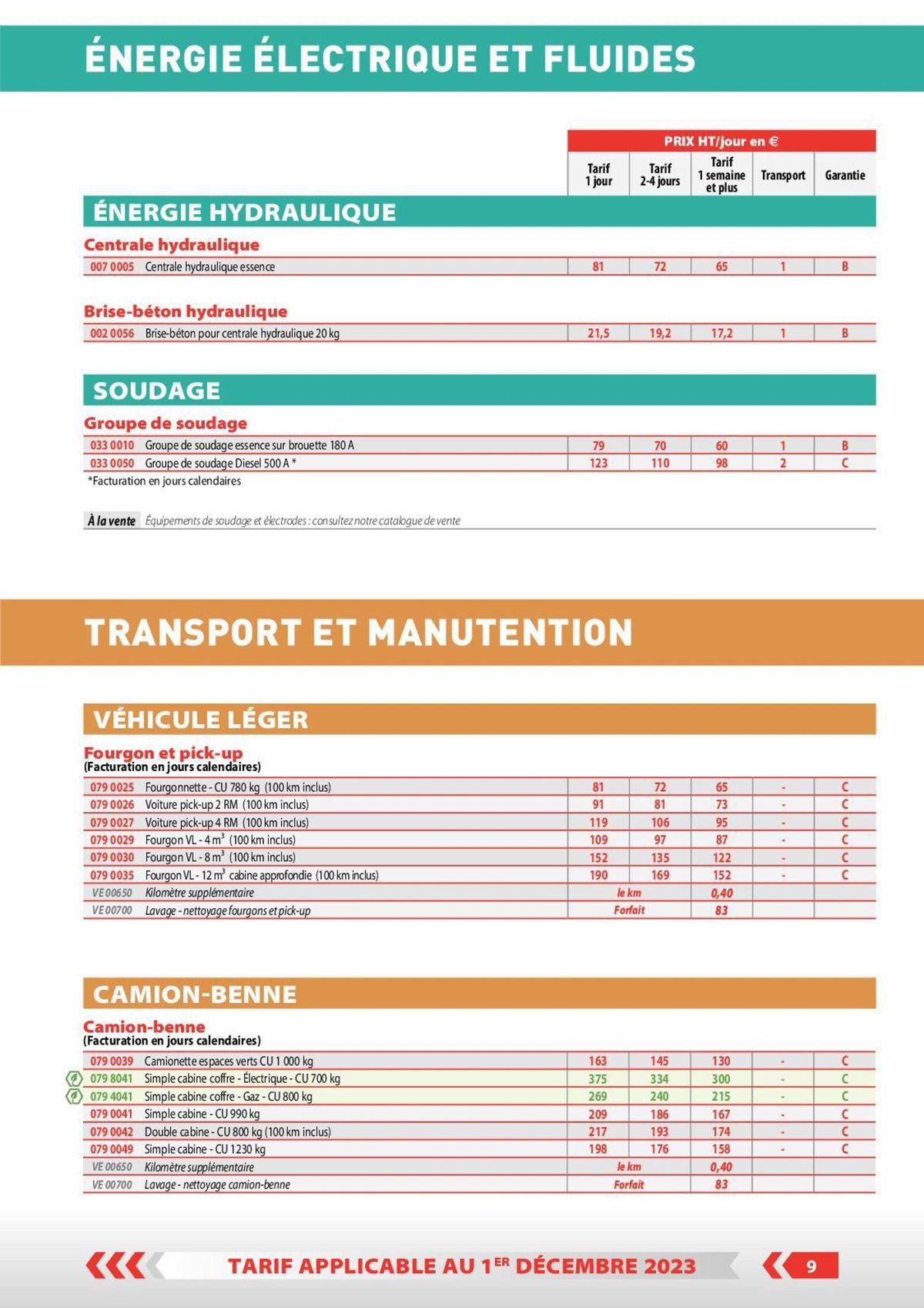 Catalogue Tarifs professionnels, page 00002