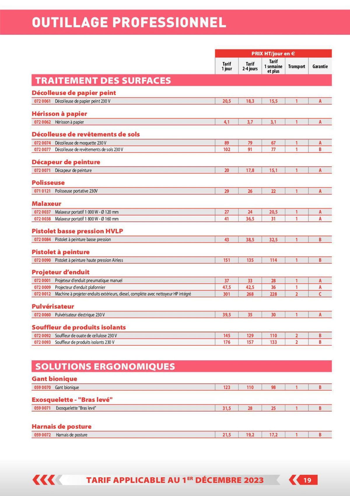 Catalogue Tarifs professionnels, page 00013