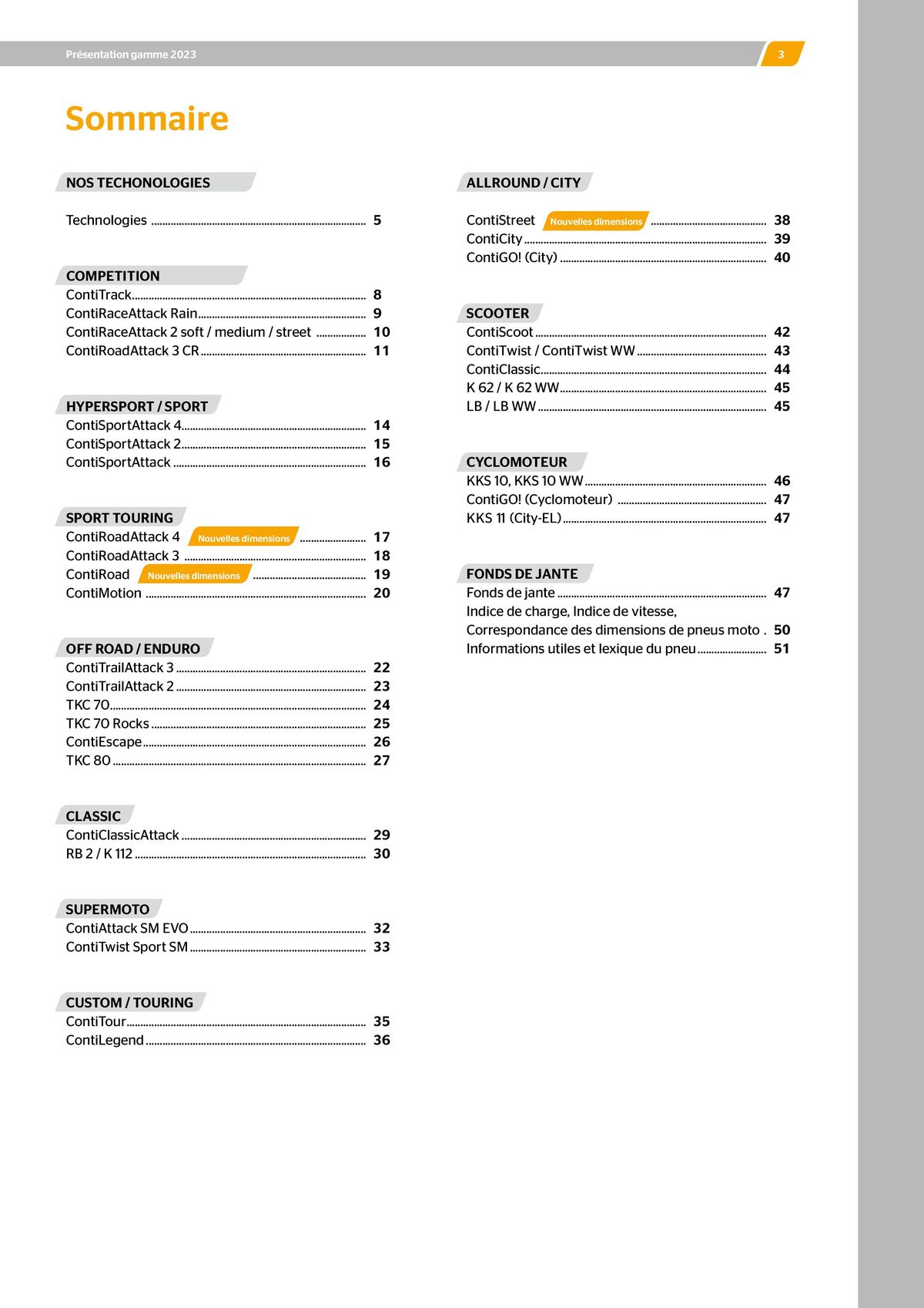 Catalogue CONTINENTAL : Barème de facturation 2023, page 00003