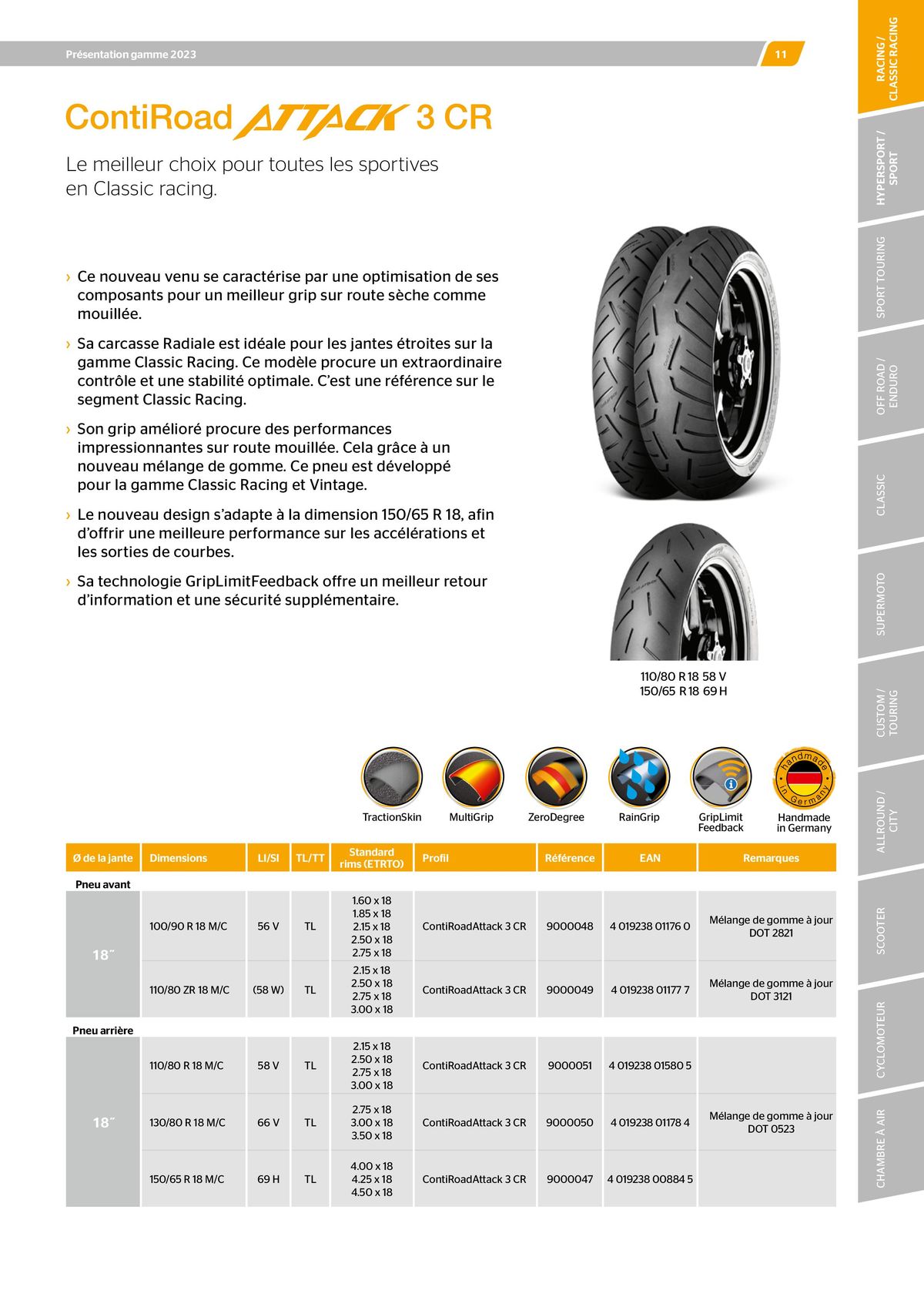 Catalogue CONTINENTAL : Barème de facturation 2023, page 00011