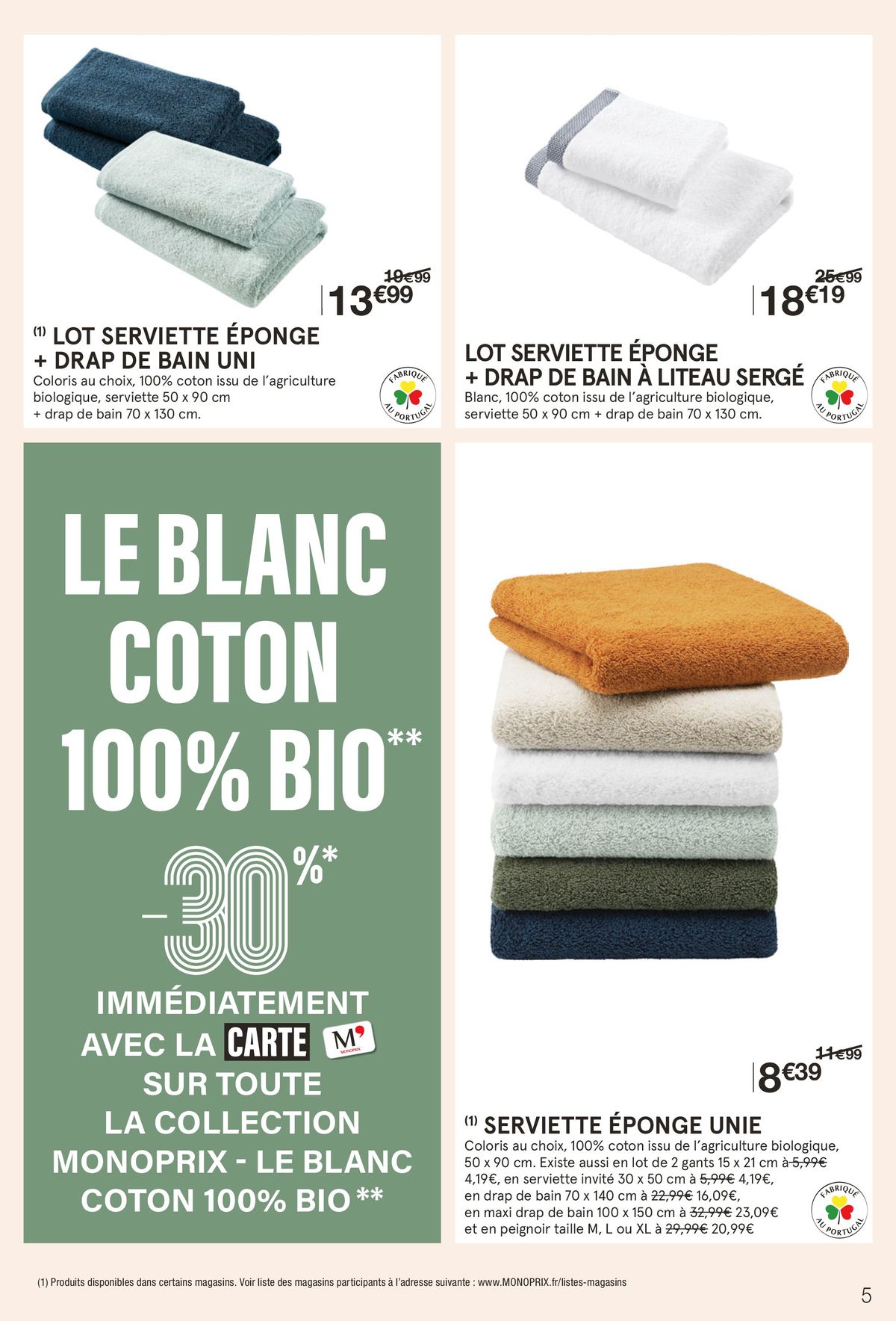 Catalogue Le blanc coton 100% bio, page 00005