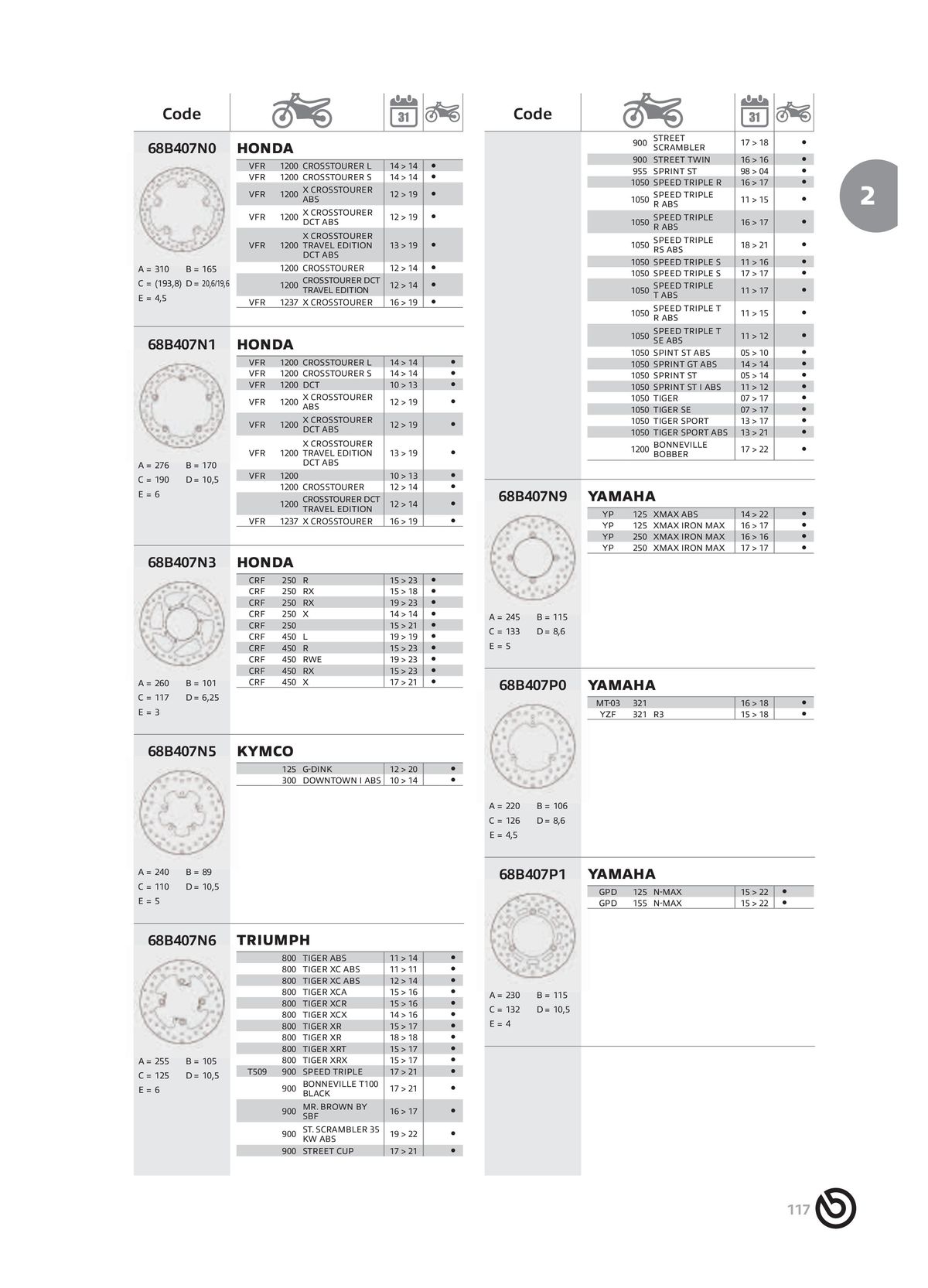 Catalogue BREMBO 2024 - Disques de frein, page 00119