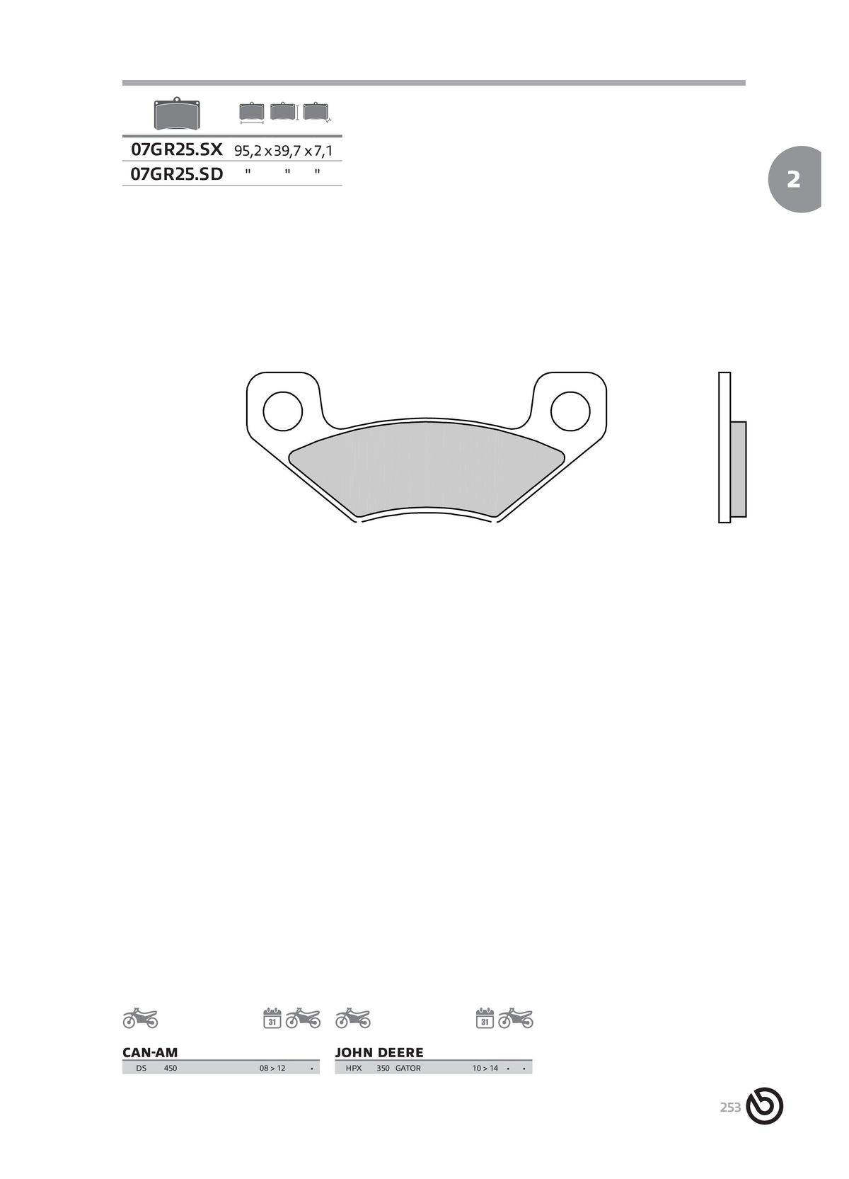 Catalogue BREMBO 2024 - Plaquettes de frein, page 00255