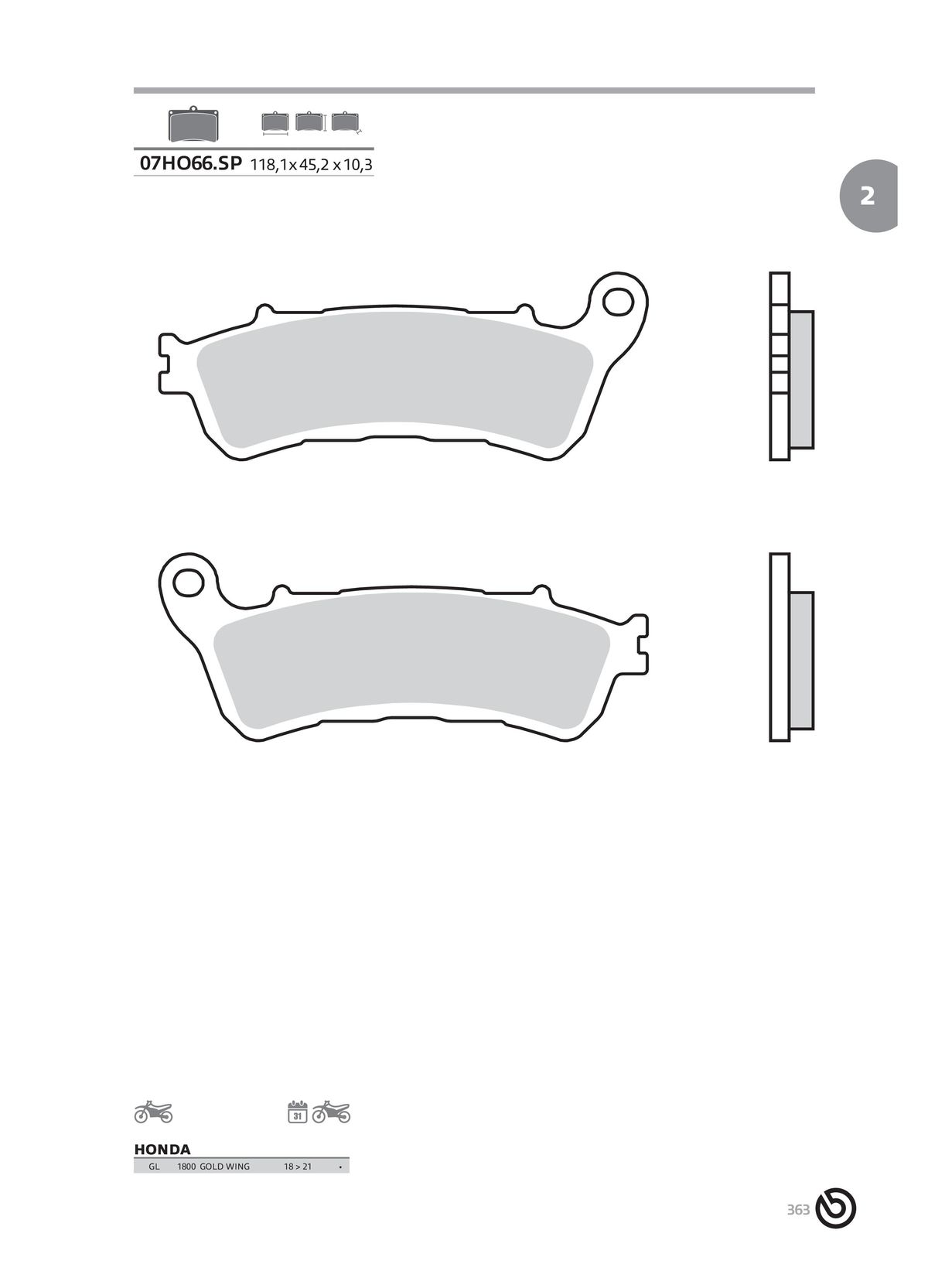 Catalogue BREMBO 2024 - Plaquettes de frein, page 00365