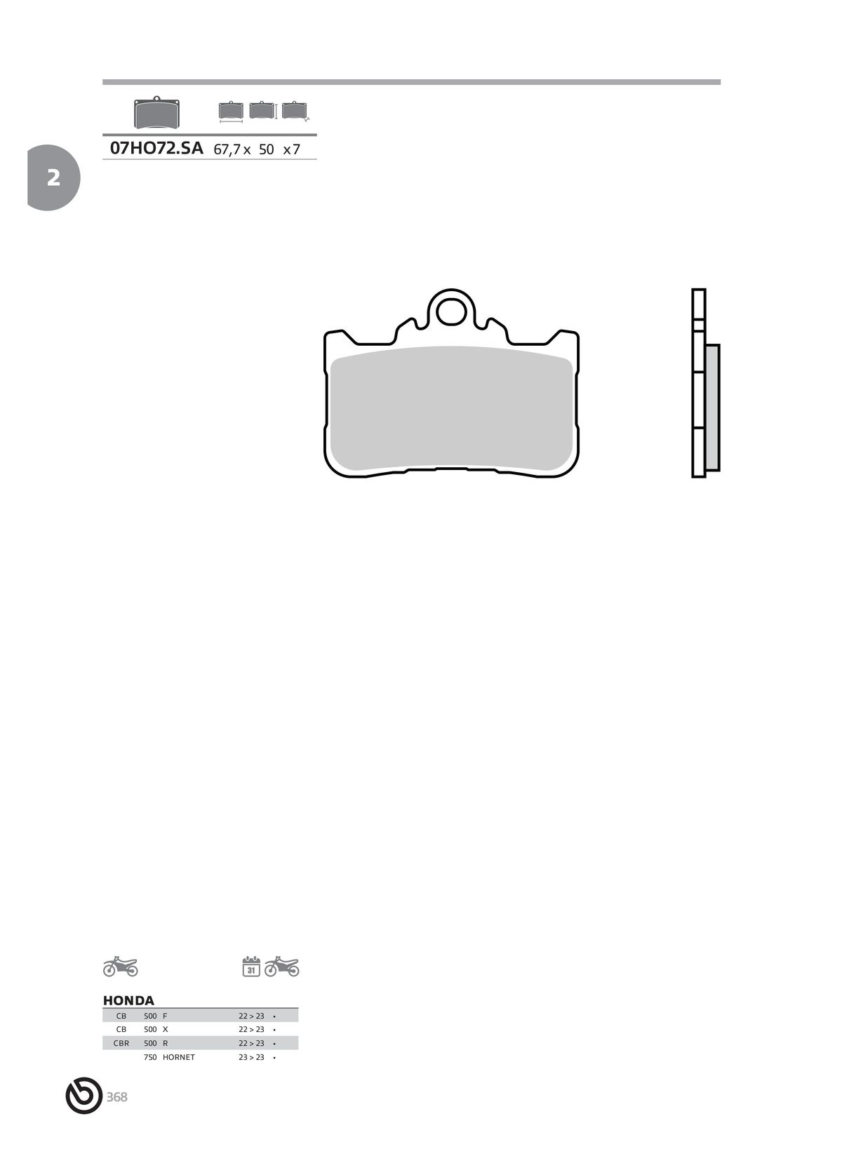 Catalogue BREMBO 2024 - Plaquettes de frein, page 00370