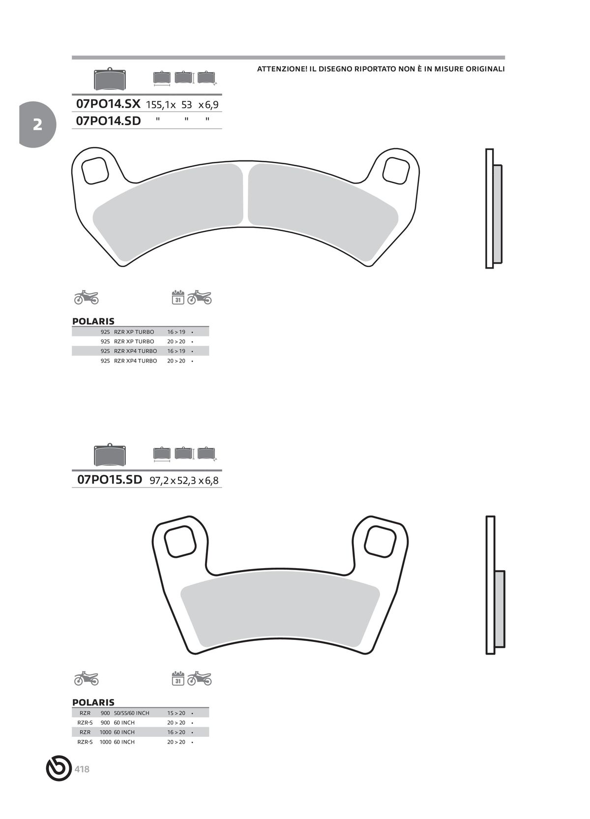 Catalogue BREMBO 2024 - Plaquettes de frein, page 00420