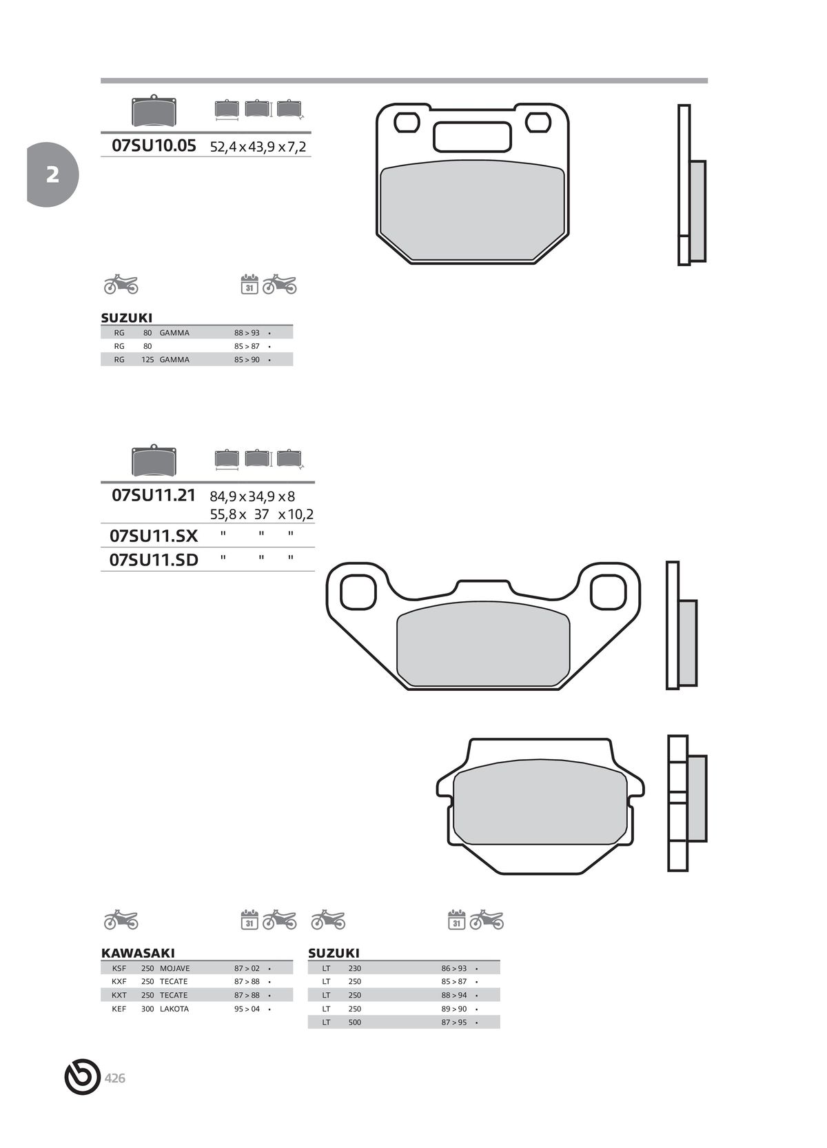 Catalogue BREMBO 2024 - Plaquettes de frein, page 00428