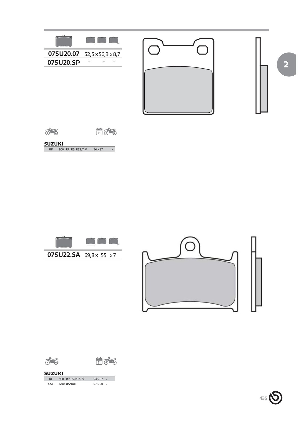 Catalogue BREMBO 2024 - Plaquettes de frein, page 00437