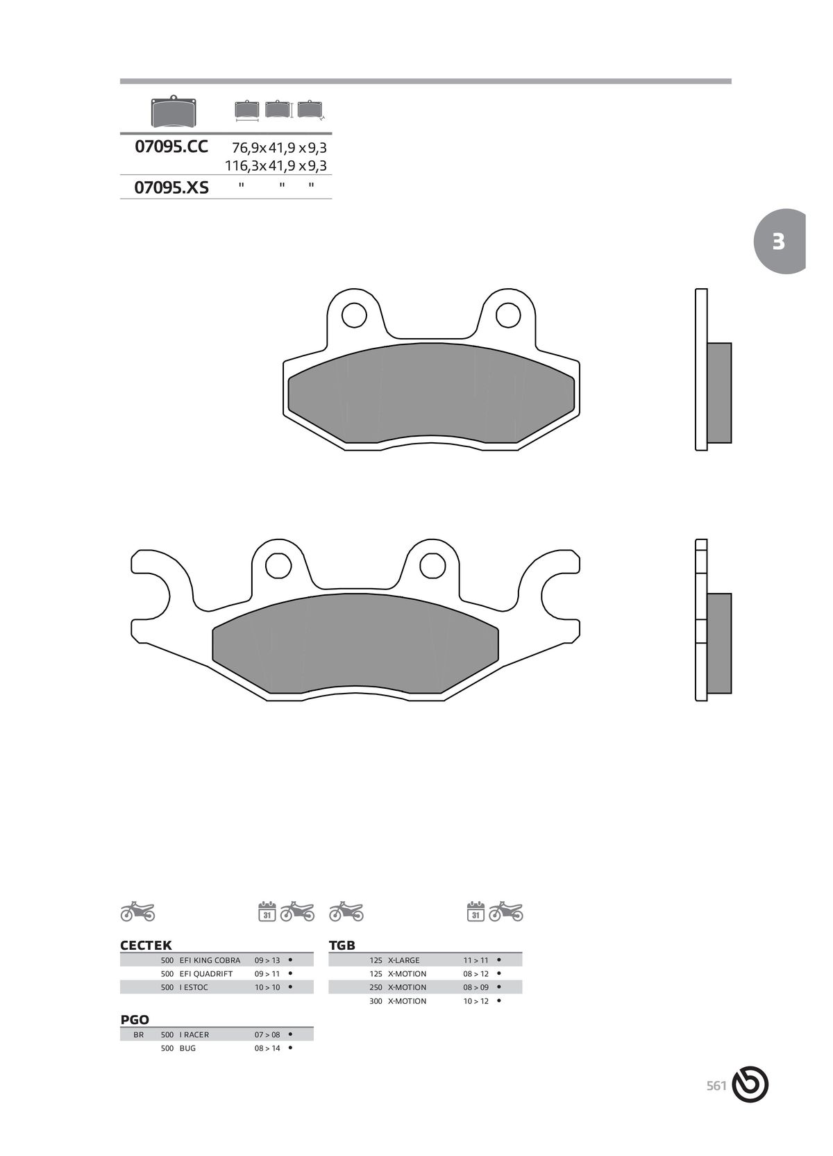 Catalogue BREMBO 2024 - Plaquettes de frein, page 00563