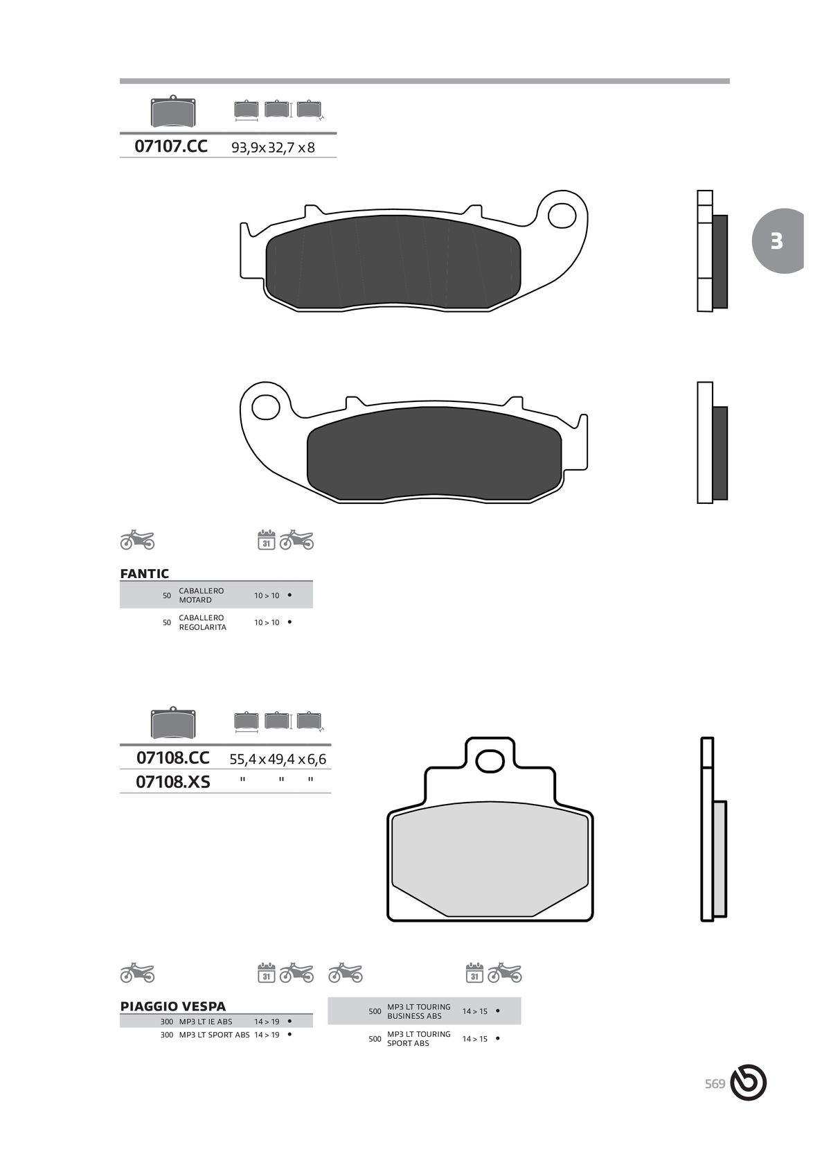 Catalogue BREMBO 2024 - Plaquettes de frein, page 00571