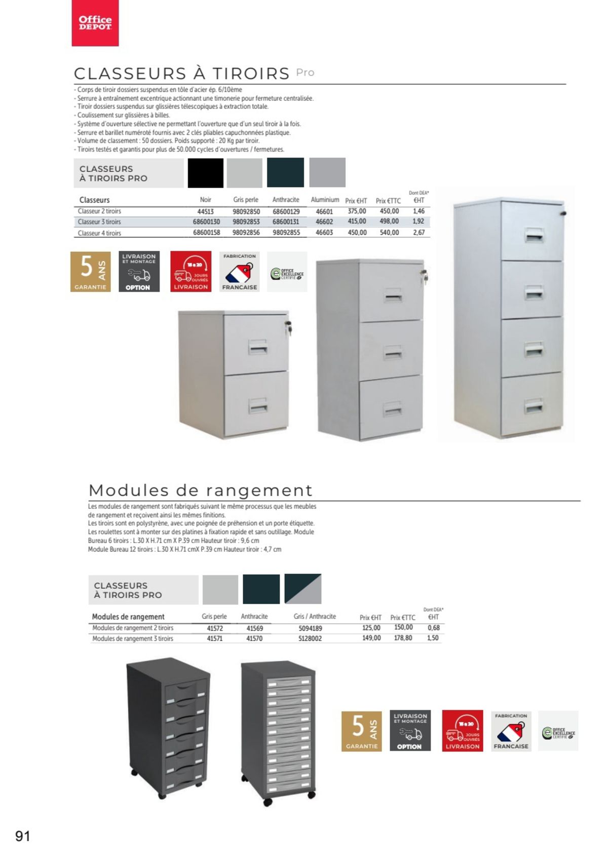 Catalogue Nos Mobiliers de bureau 2023 - 2024, page 00091