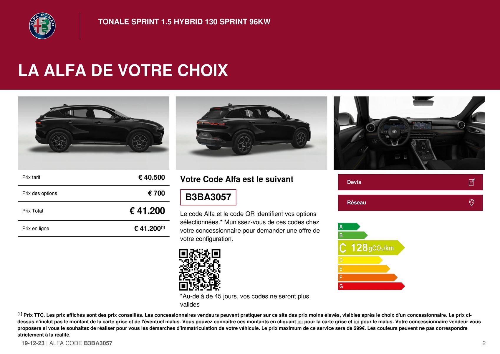 Catalogue TONALE SPRINT 1.5 HYBRID 130 SPRINT 96KW, page 00002