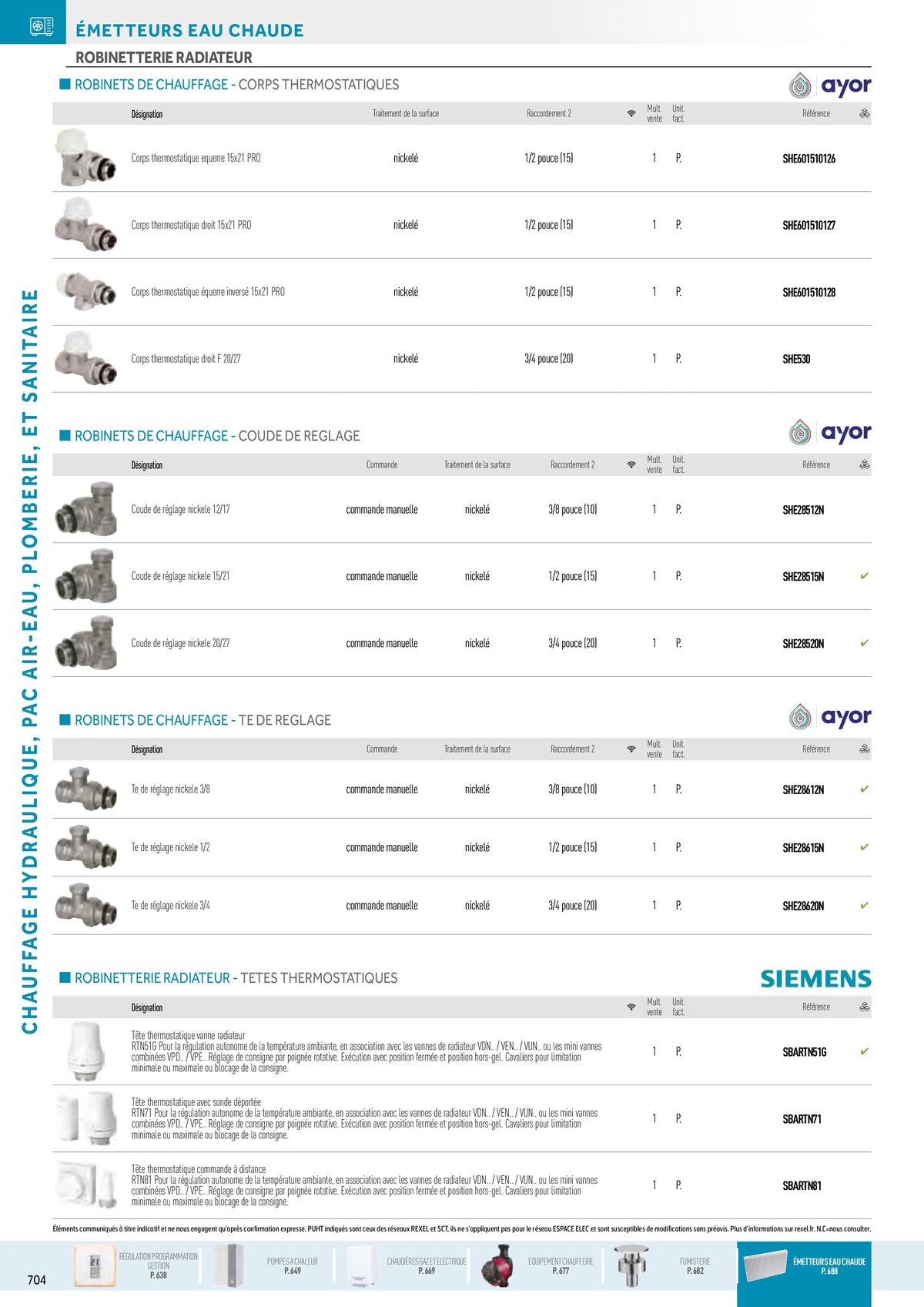 Catalogue Chauffage Hydraulique, Plomberie et Sanitaire, page 00070