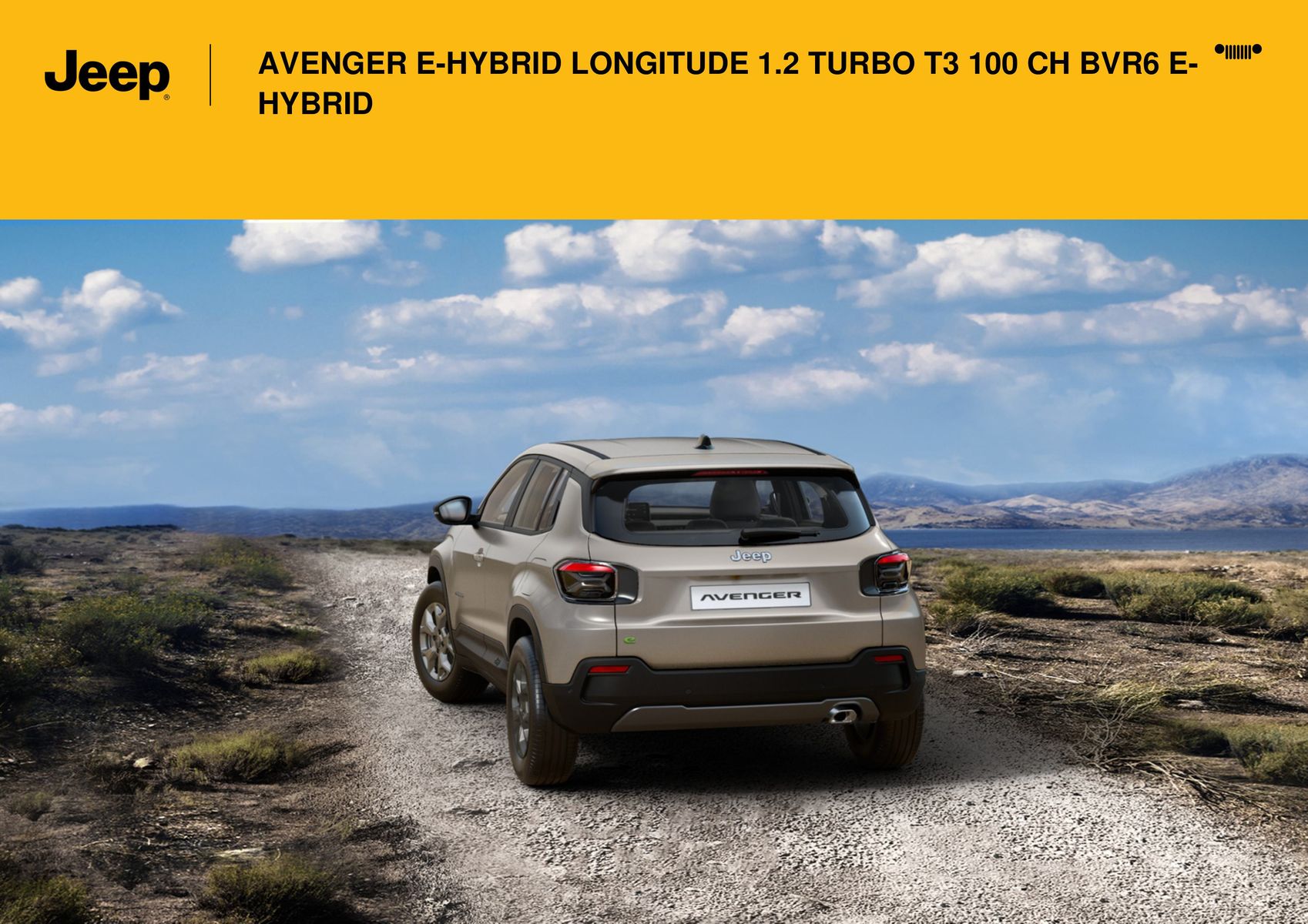 Catalogue AVENGER E-HYBRID LONGITUDE 1.2 TURBO T3 100 CH BVR6 E-HYBRID, page 00012