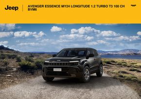 Catalogue Jeep | AVENGER ESSENCE MY24 LONGITUDE 1.2 TURBO T3 100 CH BVM6 | 20/12/2023 - 30/06/2024