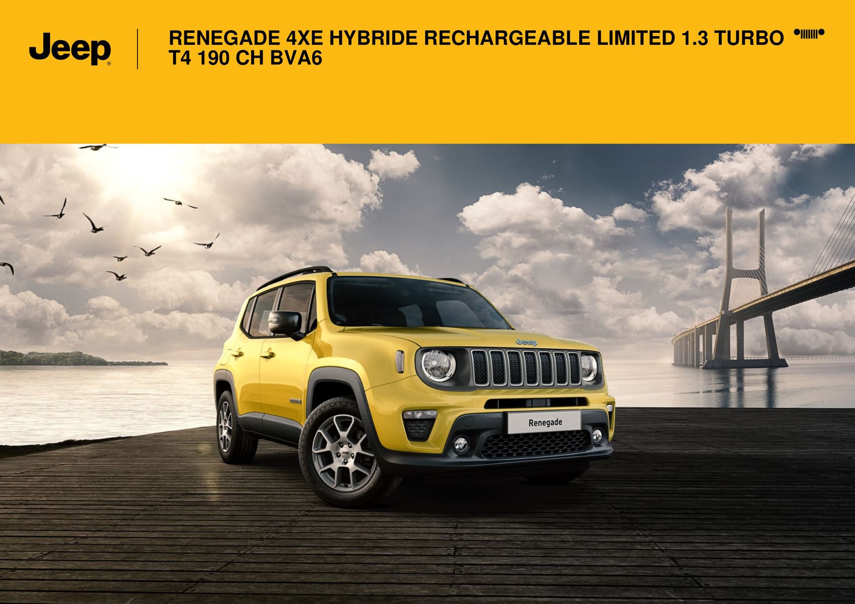 Catalogue RENEGADE 4XE HYBRIDE RECHARGEABLE LIMITED 1.3 TURBO T4 190 CH BVA6:, page 00001