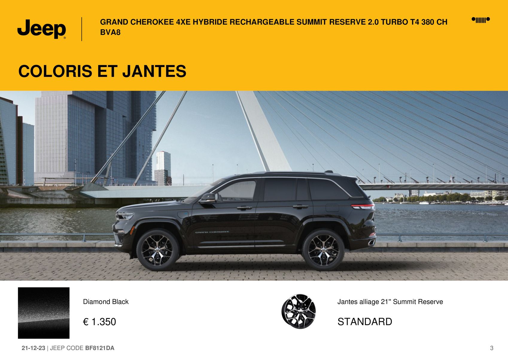 Catalogue GRAND CHEROKEE 4XE HYBRIDE RECHARGEABLE SUMMIT RESERVE 2.0 TURBO T4 380 CH BVA8_, page 00003