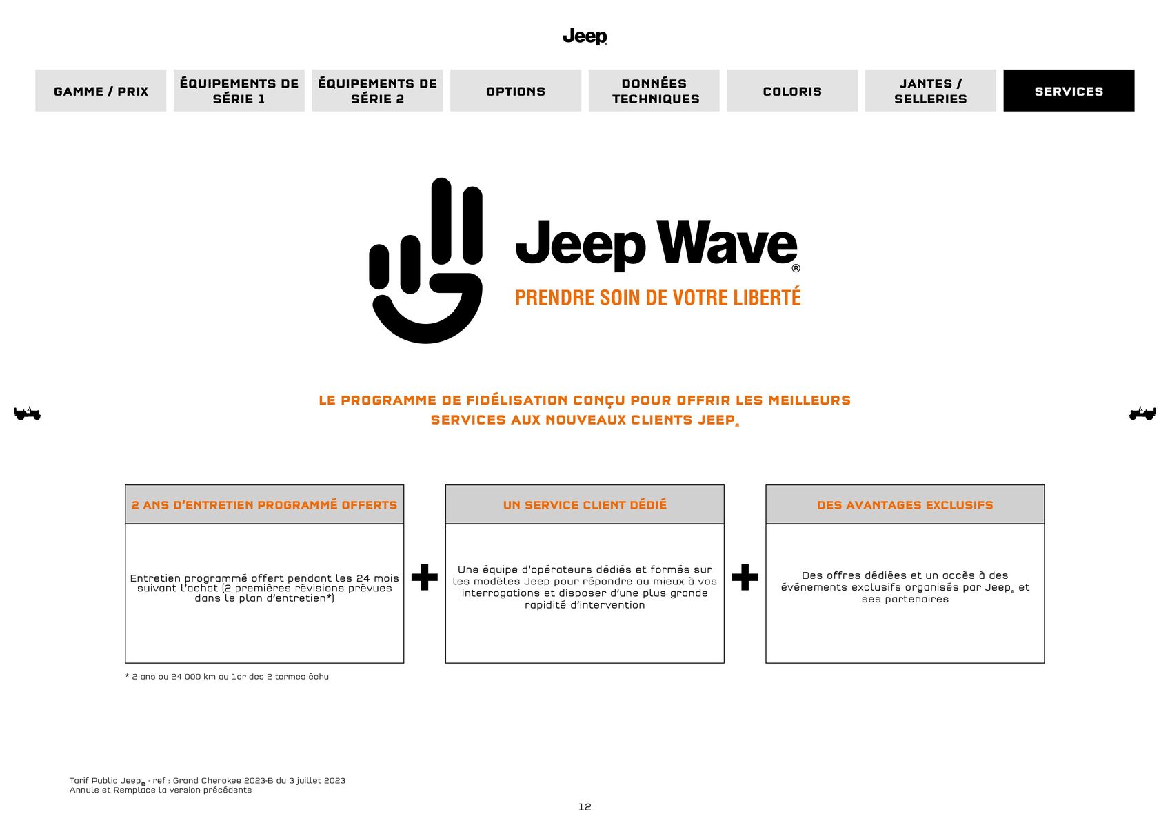 Catalogue JEEP GRAND CHEROKEE 4XE HYBRIDE RECHARGEABLE MY23, page 00012