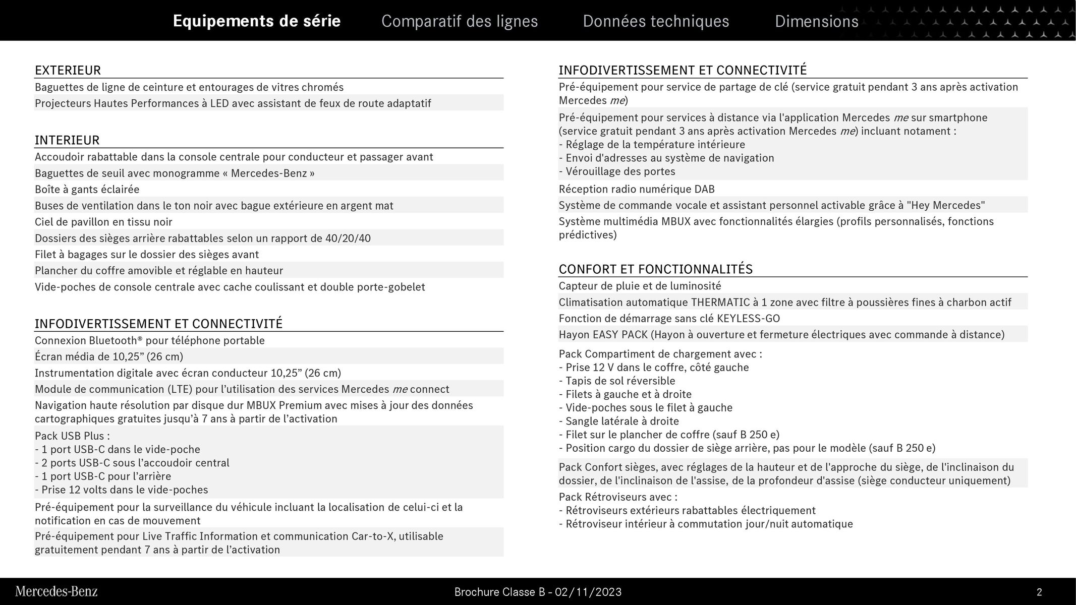 Catalogue Nouvelle Classe B, page 00002