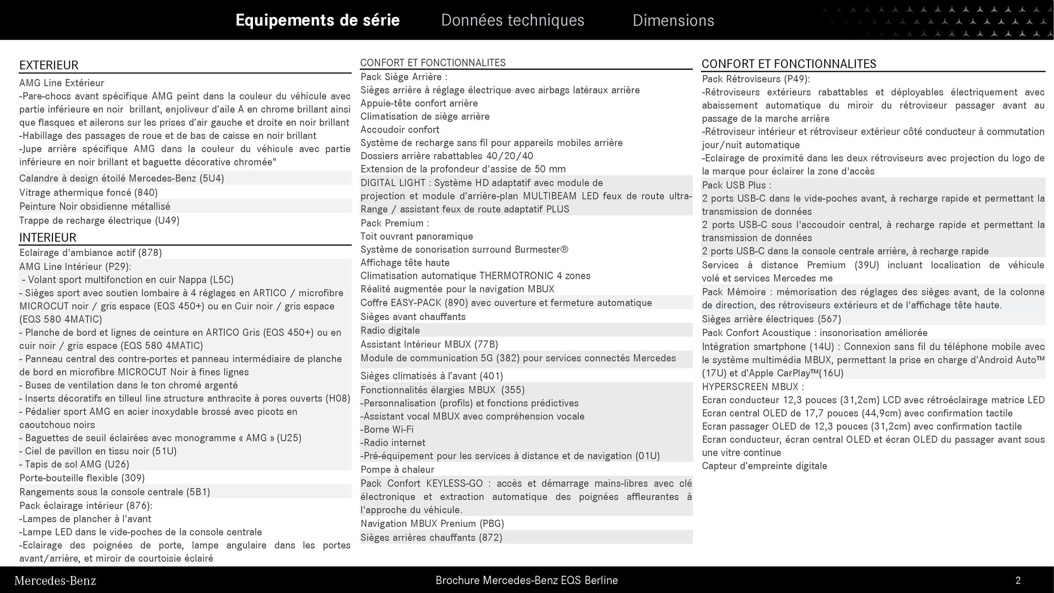 Catalogue EQS Berline, page 00002