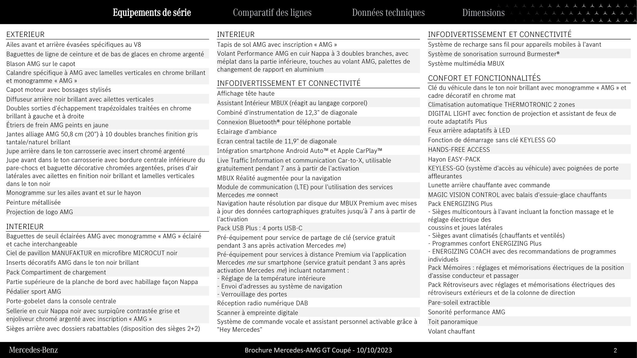 Catalogue Nouveau Mercedes-AMG GT Coupé, page 00002