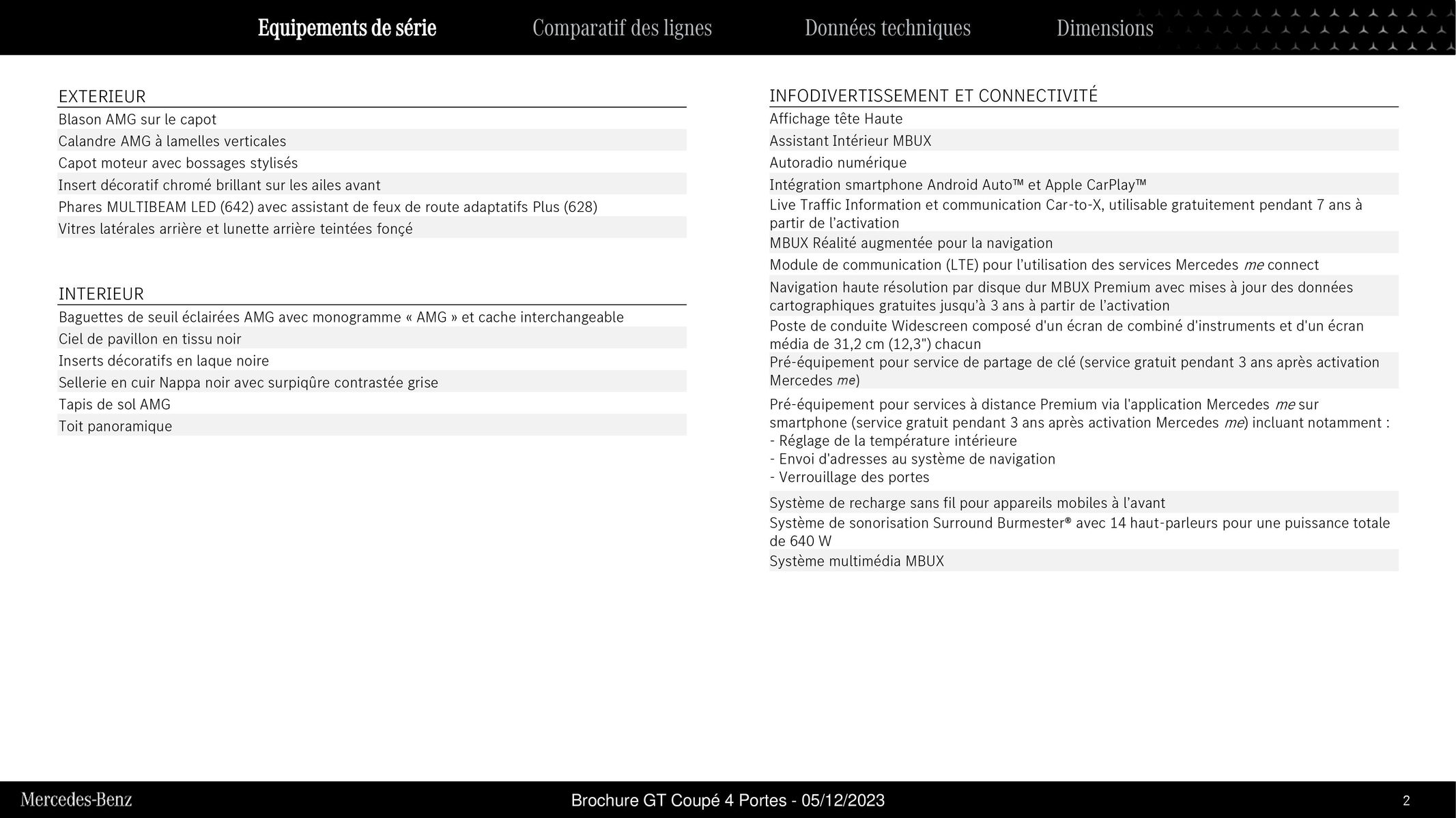 Catalogue Mercedes-AMG GT Coupé 4 Portes, page 00002