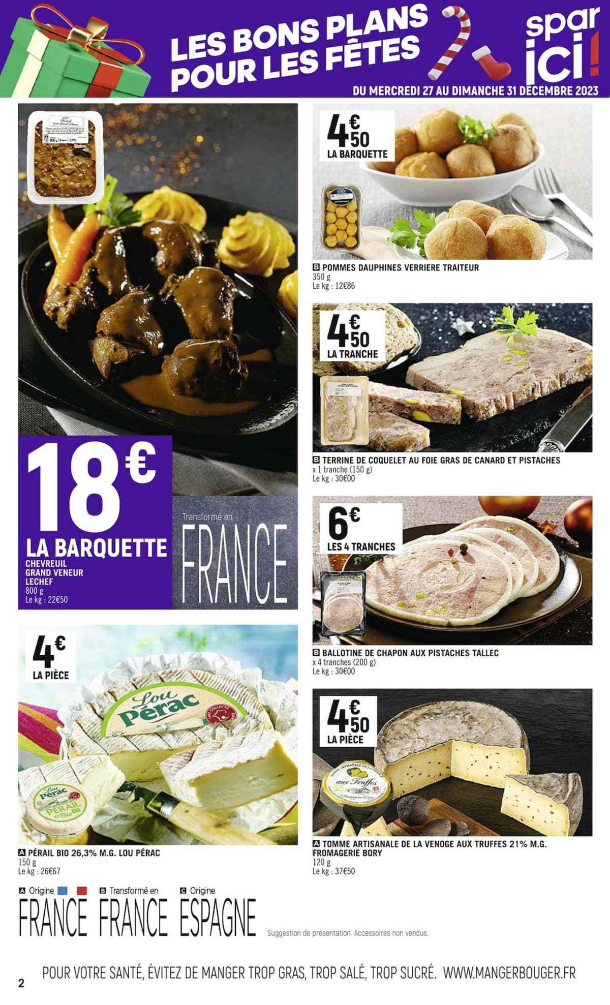 Catalogue SPAR ICI LES BONS PLANS POUR LES FÊTES, page 00002